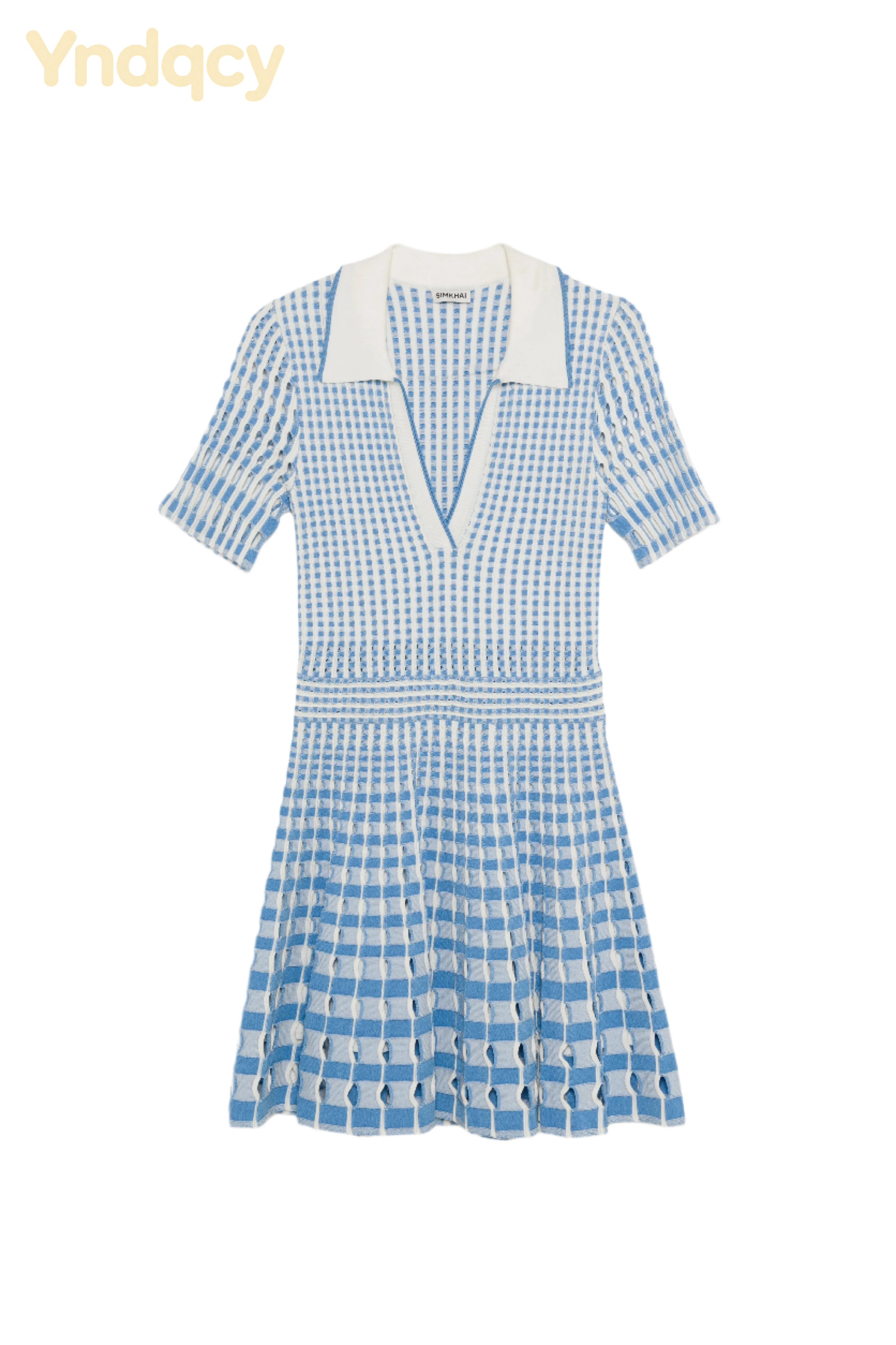 Simkhai Tovi Polo Mini Dress in Blue Hydrangea Multi