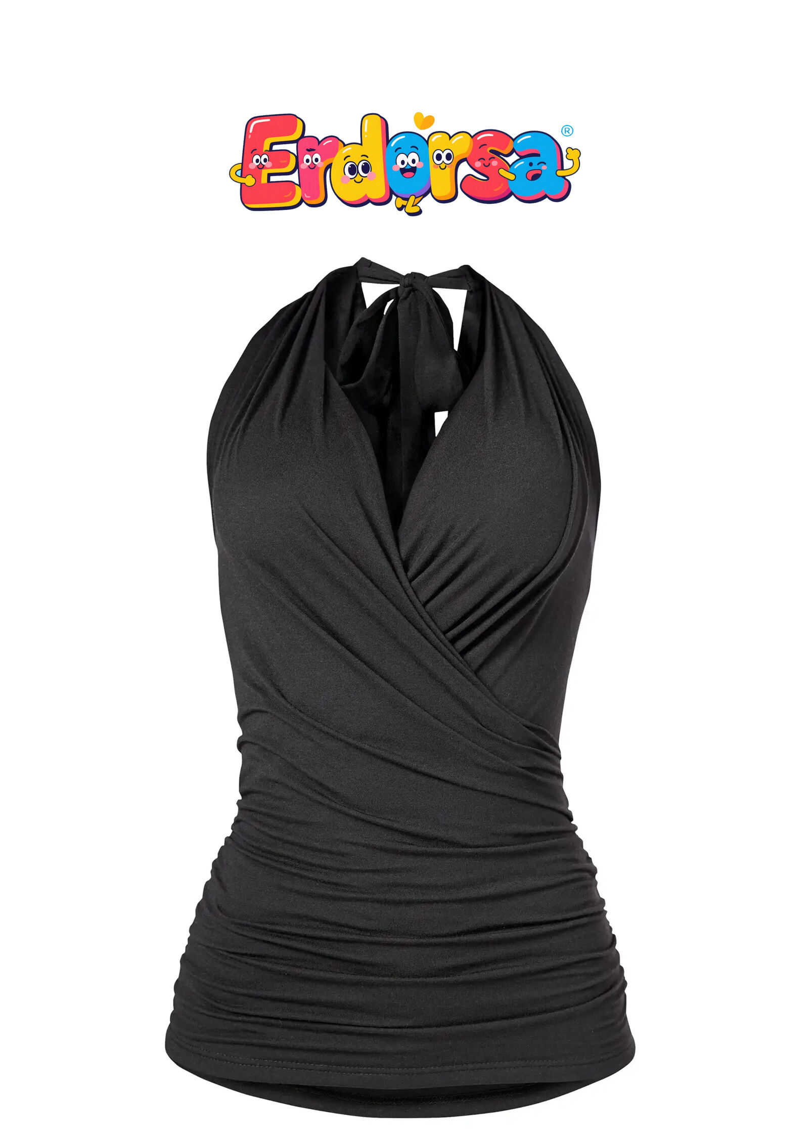 Wrap Halter Top - Black