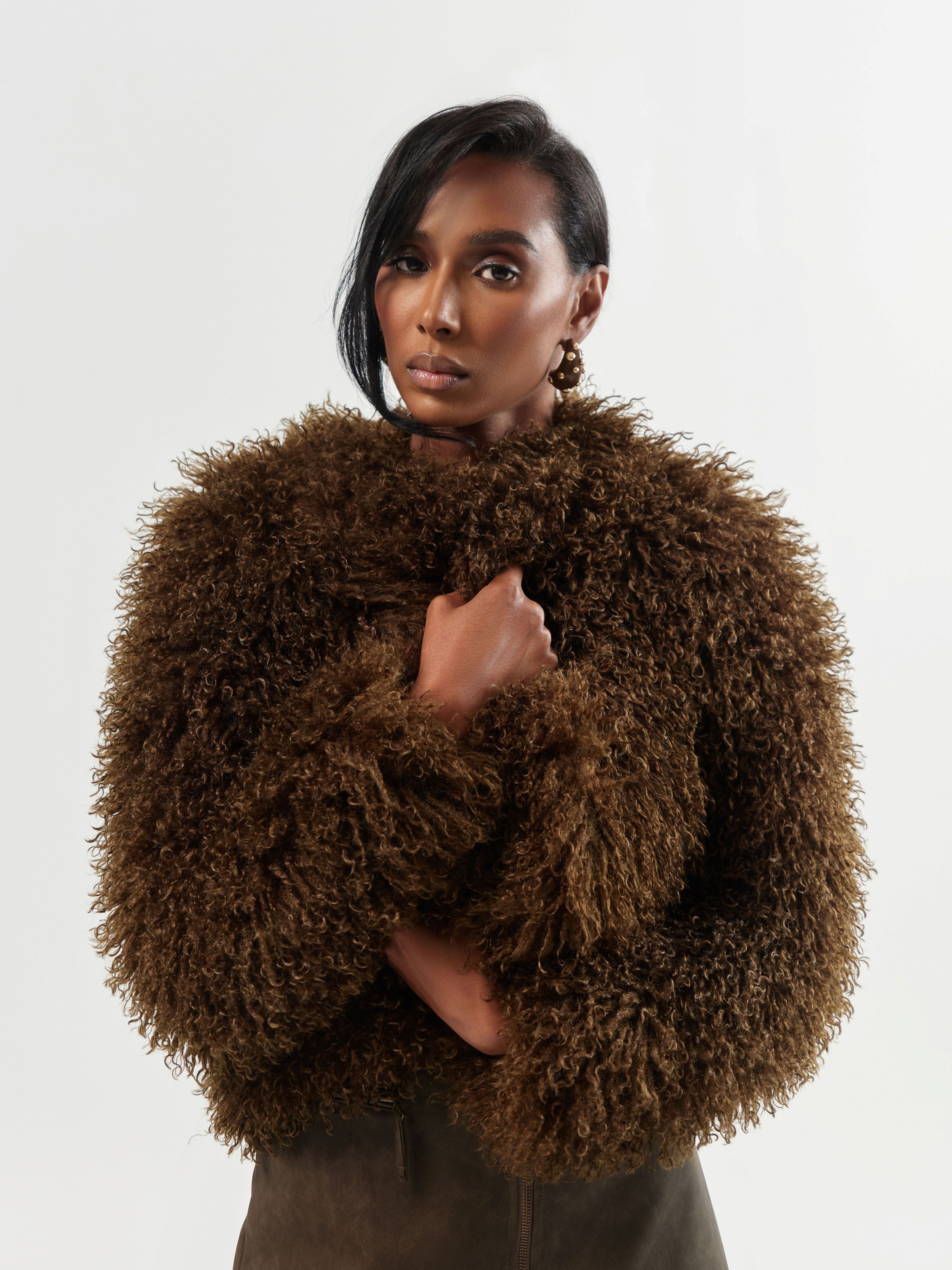 Regina Shearling Coat - Cropped