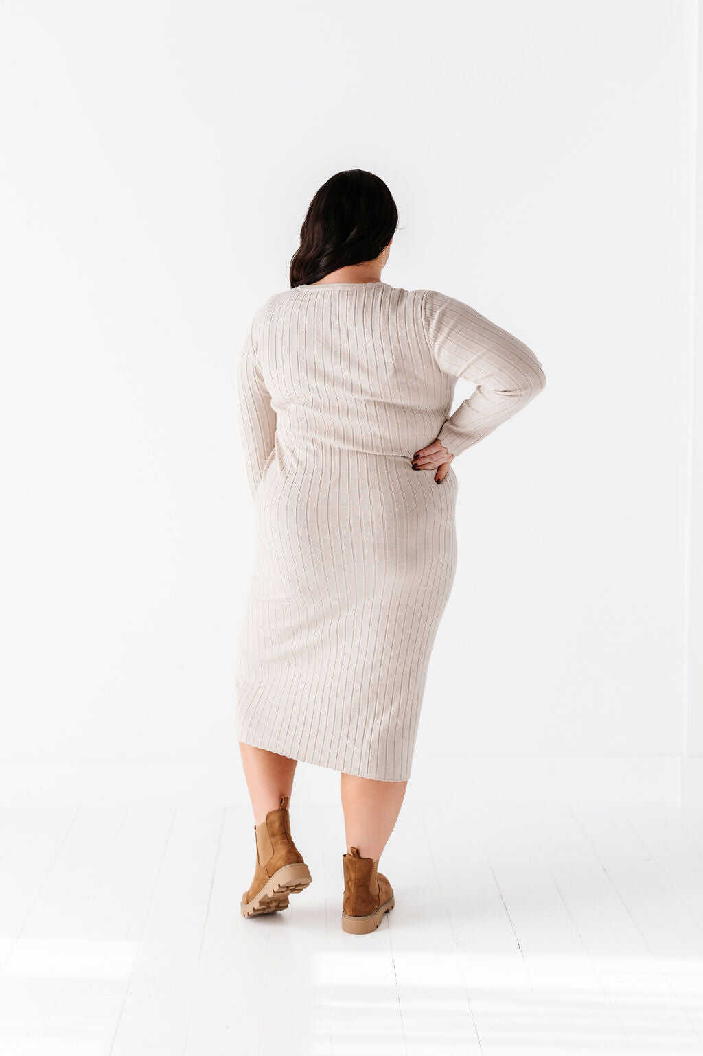 Willow Sweater Dress in Natural - Size 1X Left