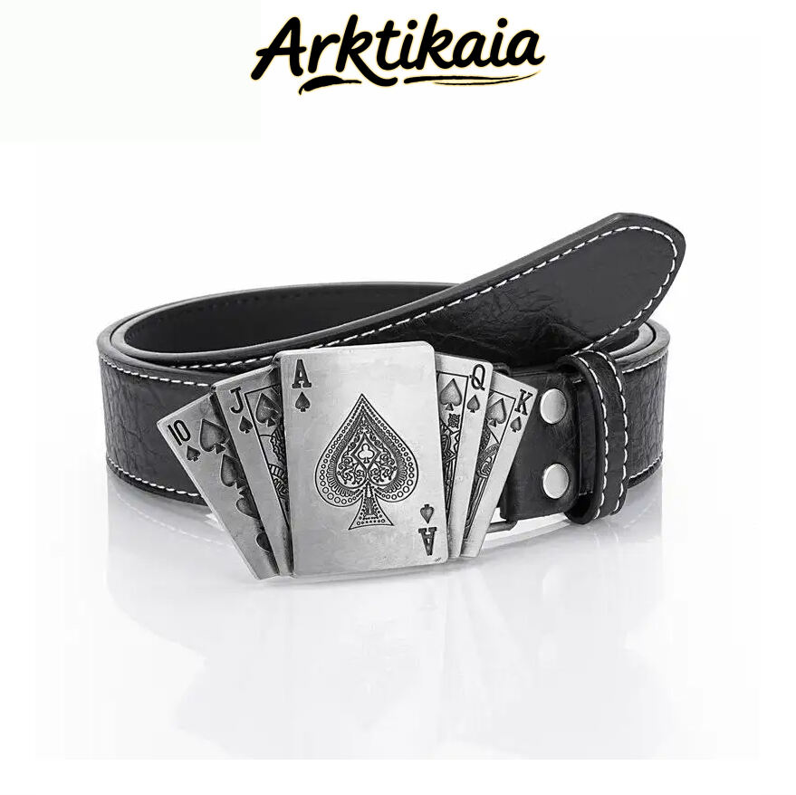Men's Punk Style Playing Card Belt 97391757K