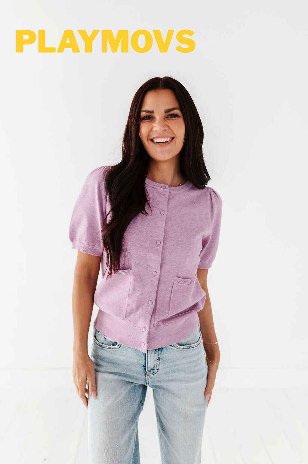 Betty Short Sleeve Cardigan in Blush - Size XL Left