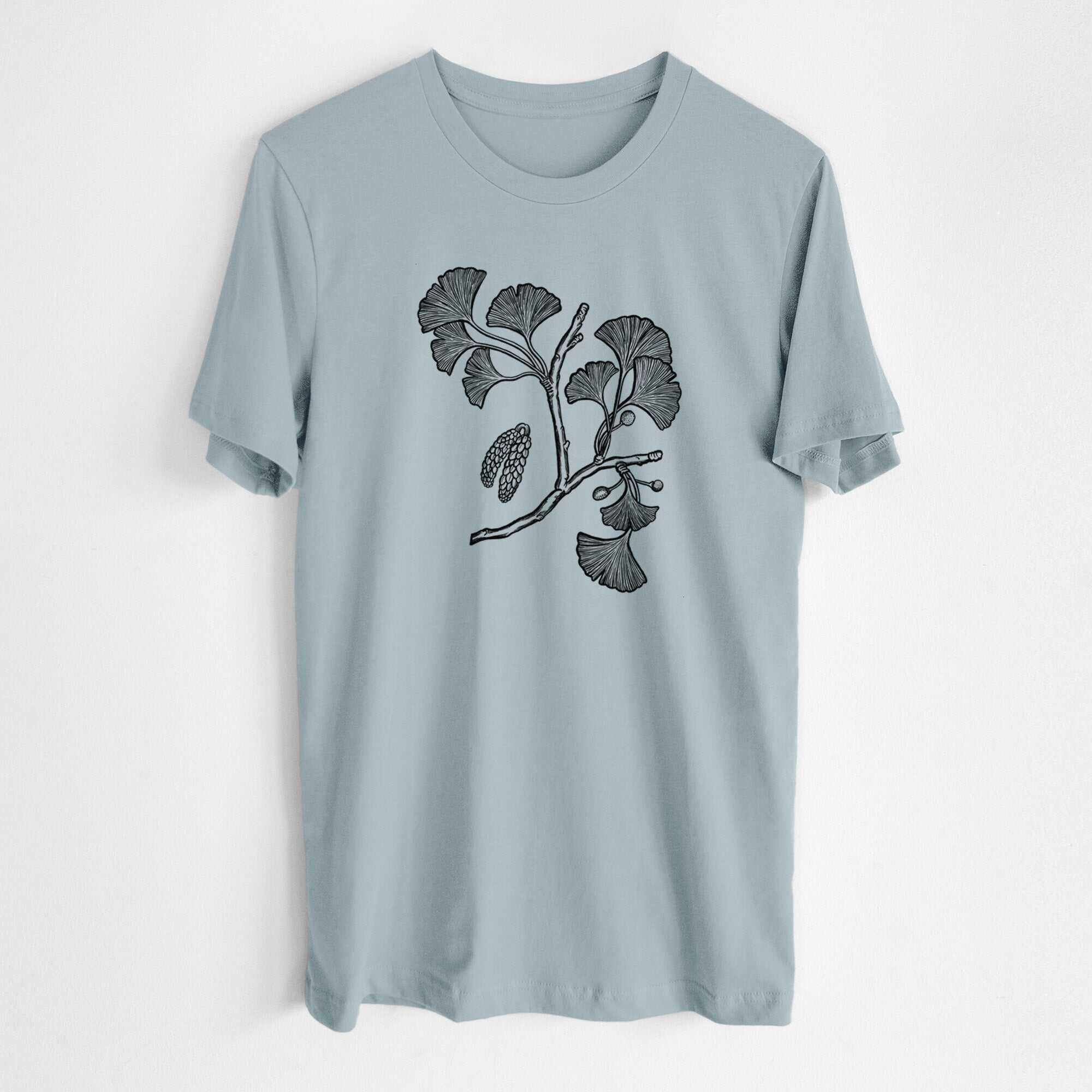 Ginkgo Biloba - Ginkgo Tree Stem with Leaves - Lightweight 100% Cotton Unisex Crewneck