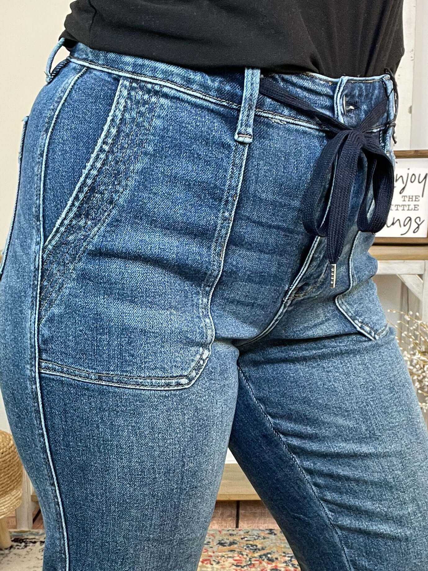 Judy Blue Relaxed Tatum Drawstring Cuffed Jogger Jeans