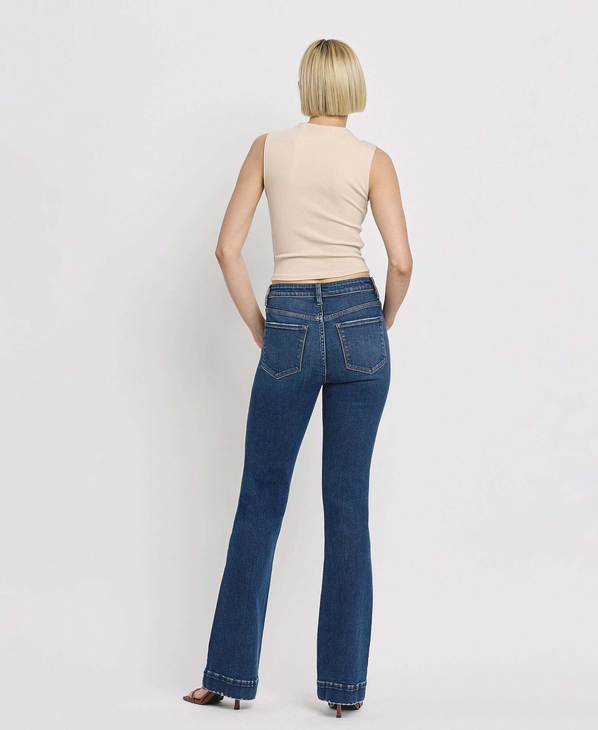 Vervet by Flying Monkey Sustainability High Rise Trouser Fit Boot Cut Jeans