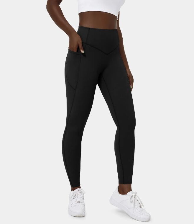 High Waisted Tummy Control Side Pocket Shaping Training  Leggings