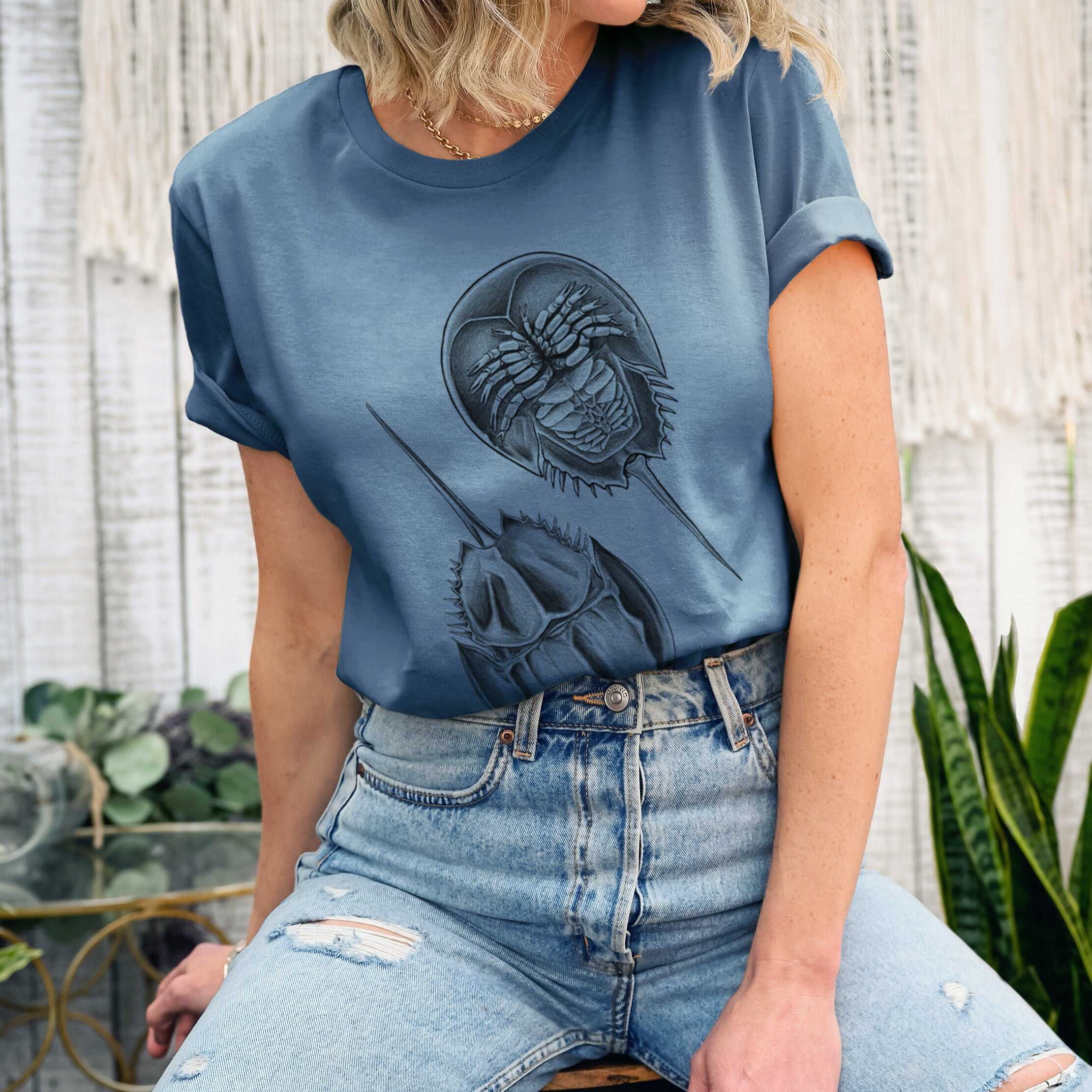 Atlantic Horseshoe Crab - Limulidae polyphemus - Lightweight 100% Cotton Unisex Crewneck