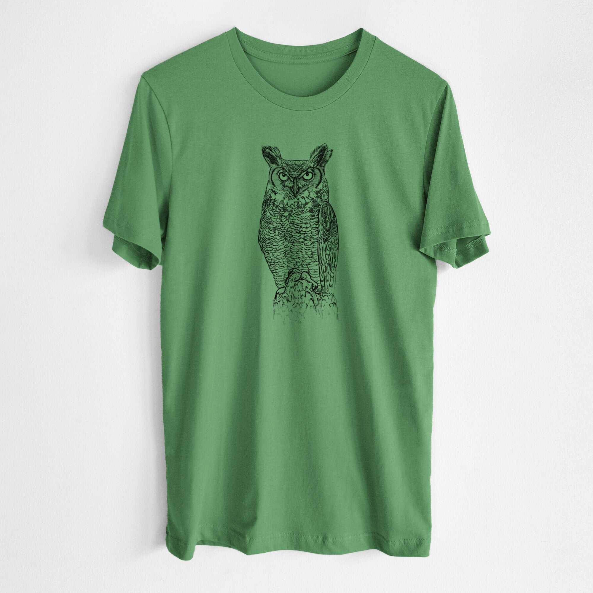 Bubo virginianus - Great Horned Owl - Lightweight 100% Cotton Unisex Crewneck