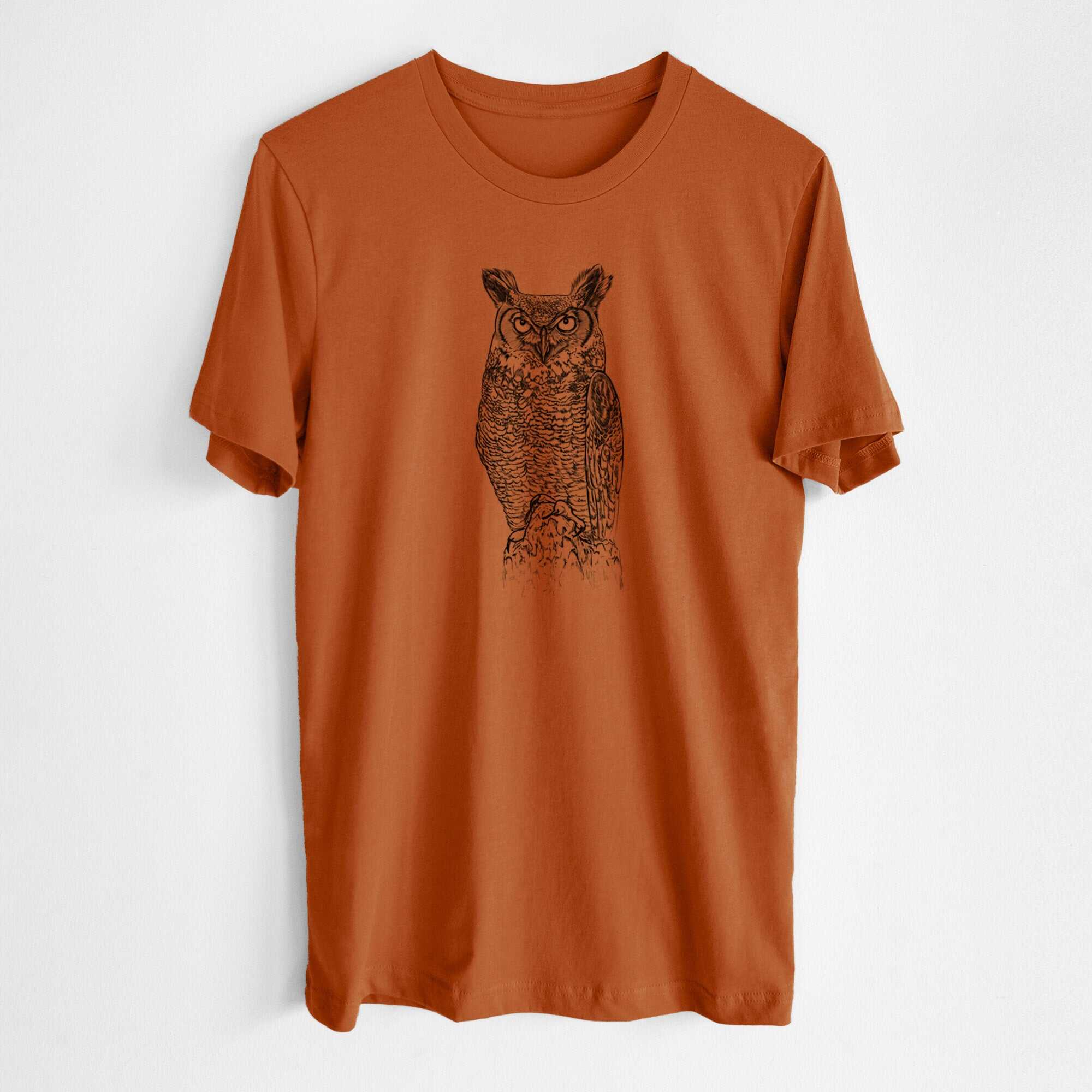 Bubo virginianus - Great Horned Owl - Lightweight 100% Cotton Unisex Crewneck