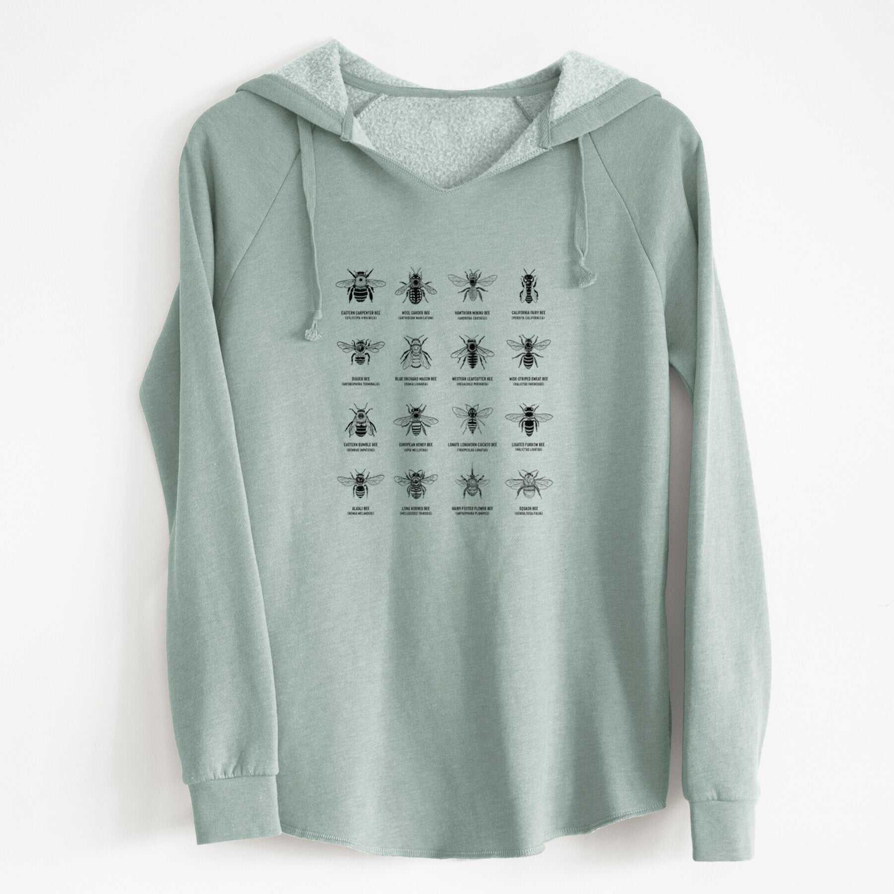 Bee Chart - Bees in North America - Cali Wave Hooded Sweatshirt