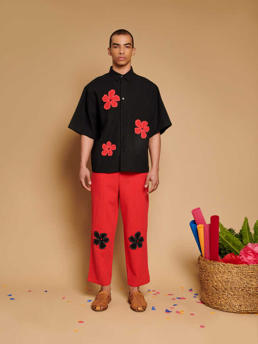 Camelia Applique Boxy Shirt