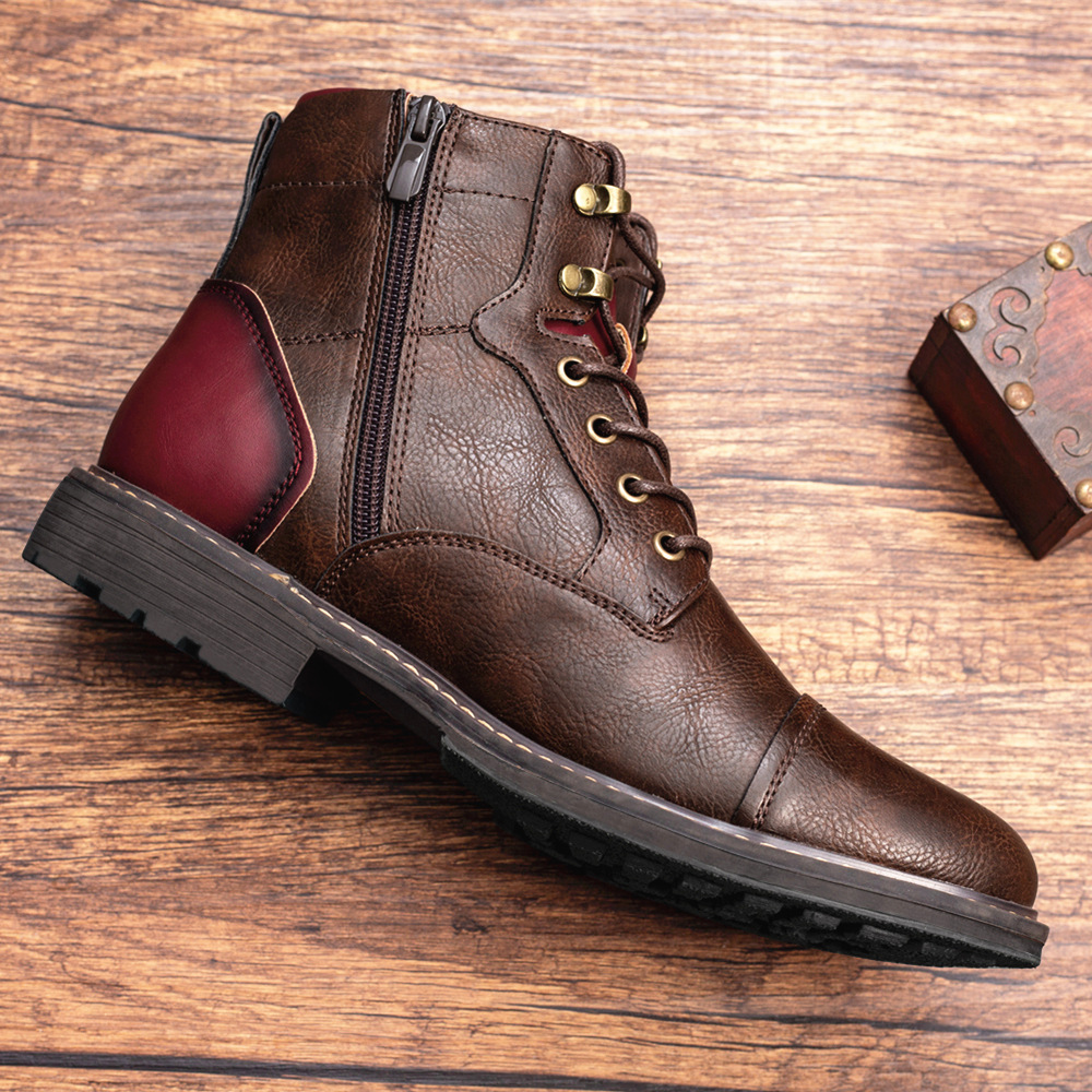 Men's British Style Lace Up Vintage Plus Size  Boots