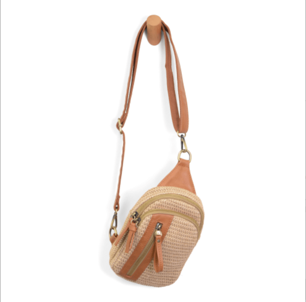 Skyler Sling Bag - Natural Straw
