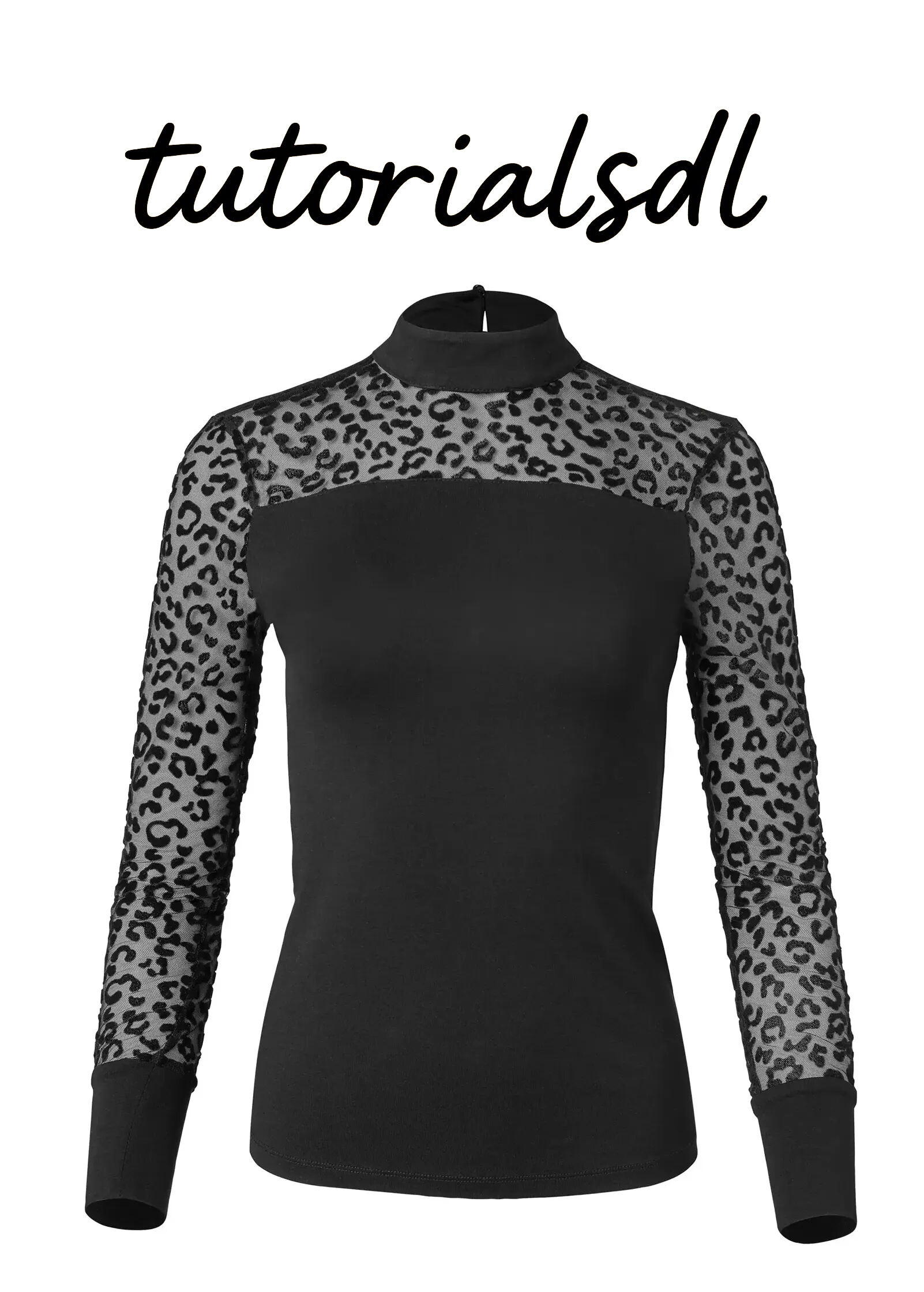 Mesh Detail Top - Black