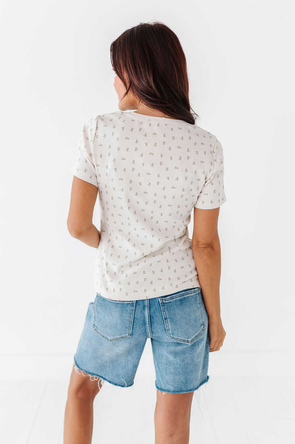 Prue Floral Ribbed Tee