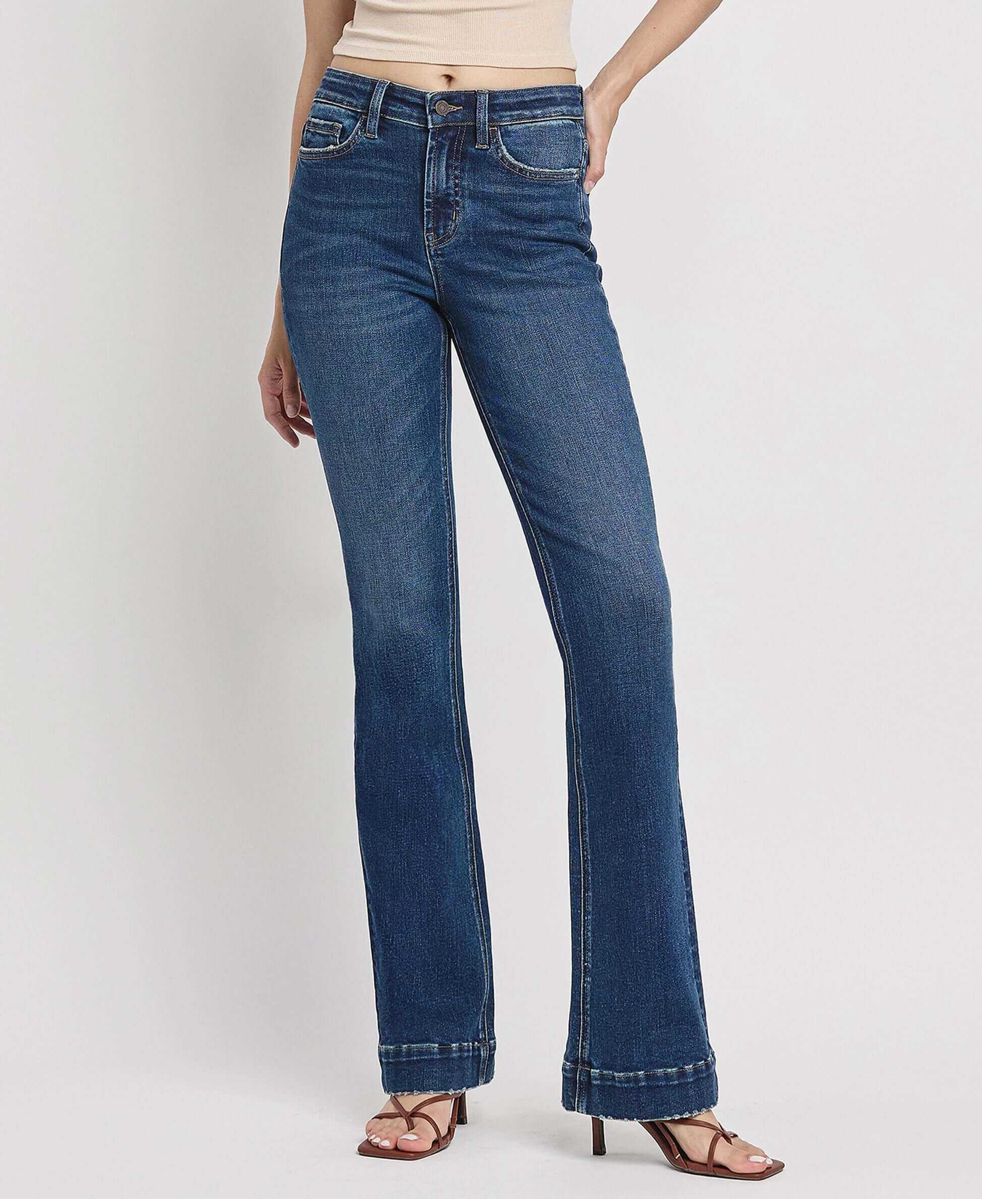 Vervet by Flying Monkey Sustainability High Rise Trouser Fit Boot Cut Jeans