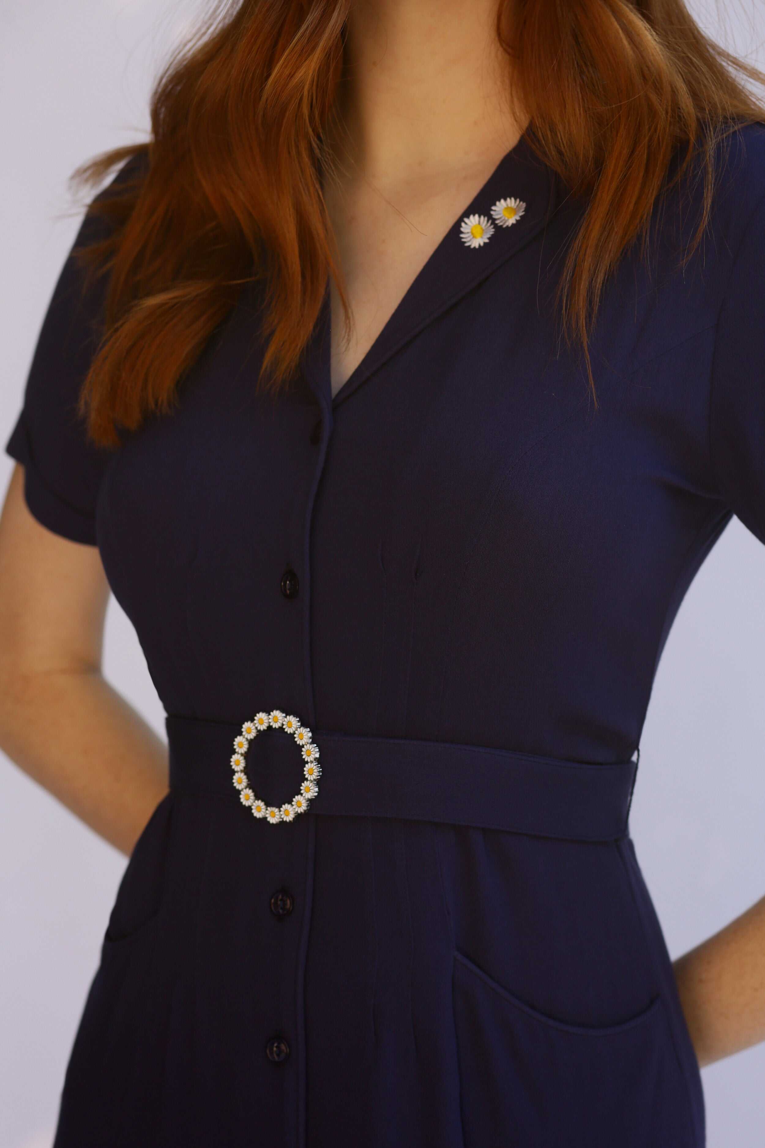 Crepe Maria Dress w. Daisy Belt