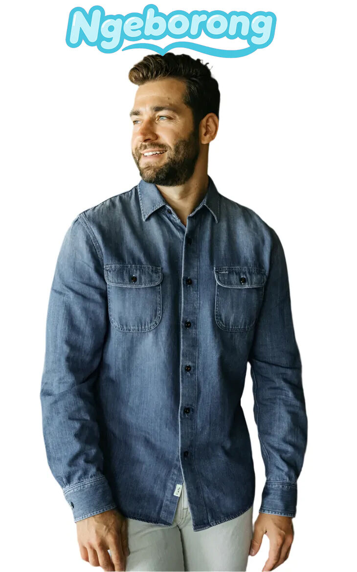 Kato The Brace Long Sleeve 7 Oz Denim Shirt