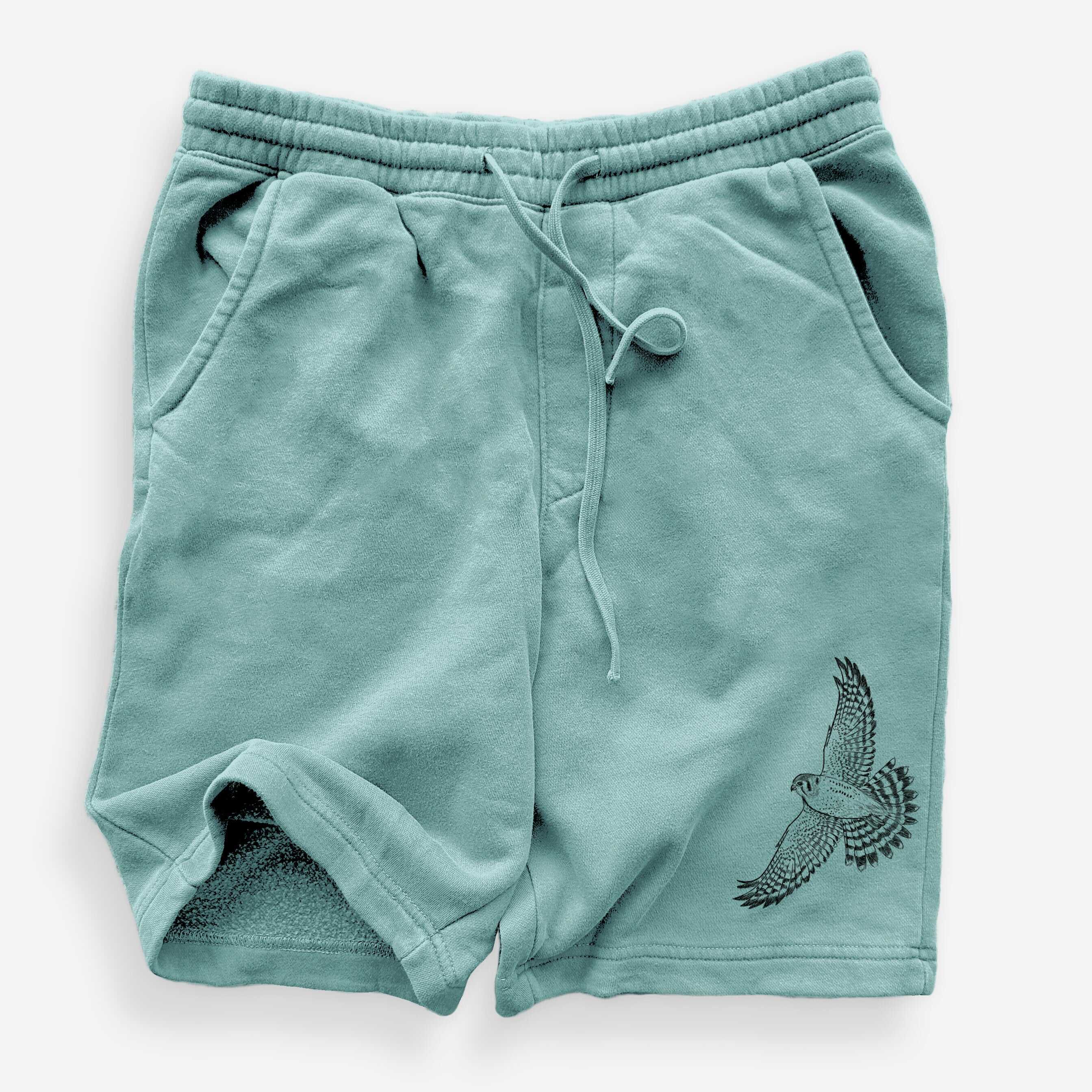 Soaring American Kestrel - Falco sparverius - Unisex Pigment Dyed Shorts