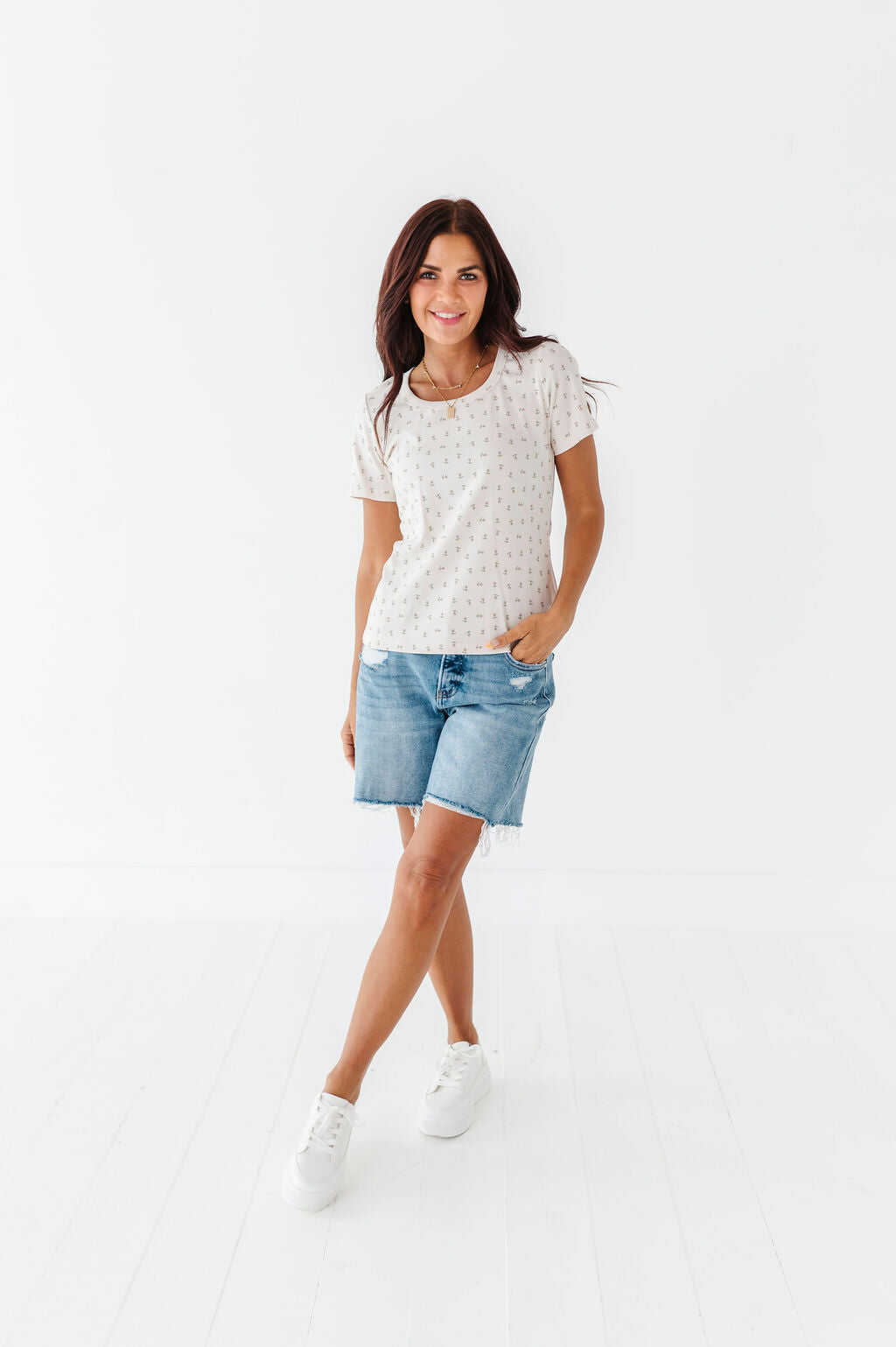 Prue Floral Ribbed Tee
