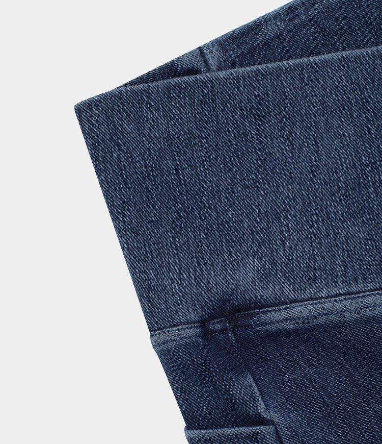 Crossover Side Pocket Washed Stretchy Knit Denim Work Leggings