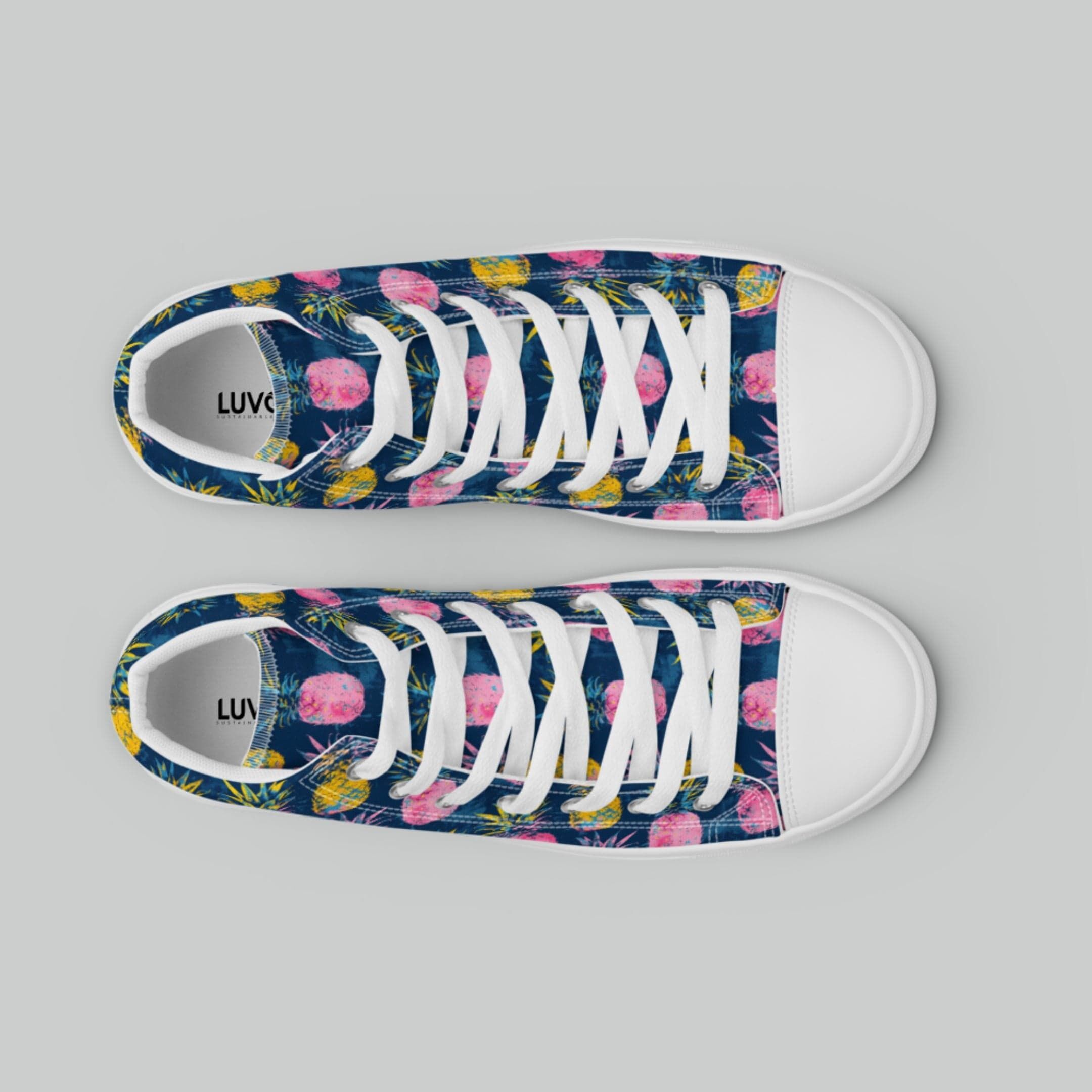 Colorful Pineapple High Top Canvas Shoes