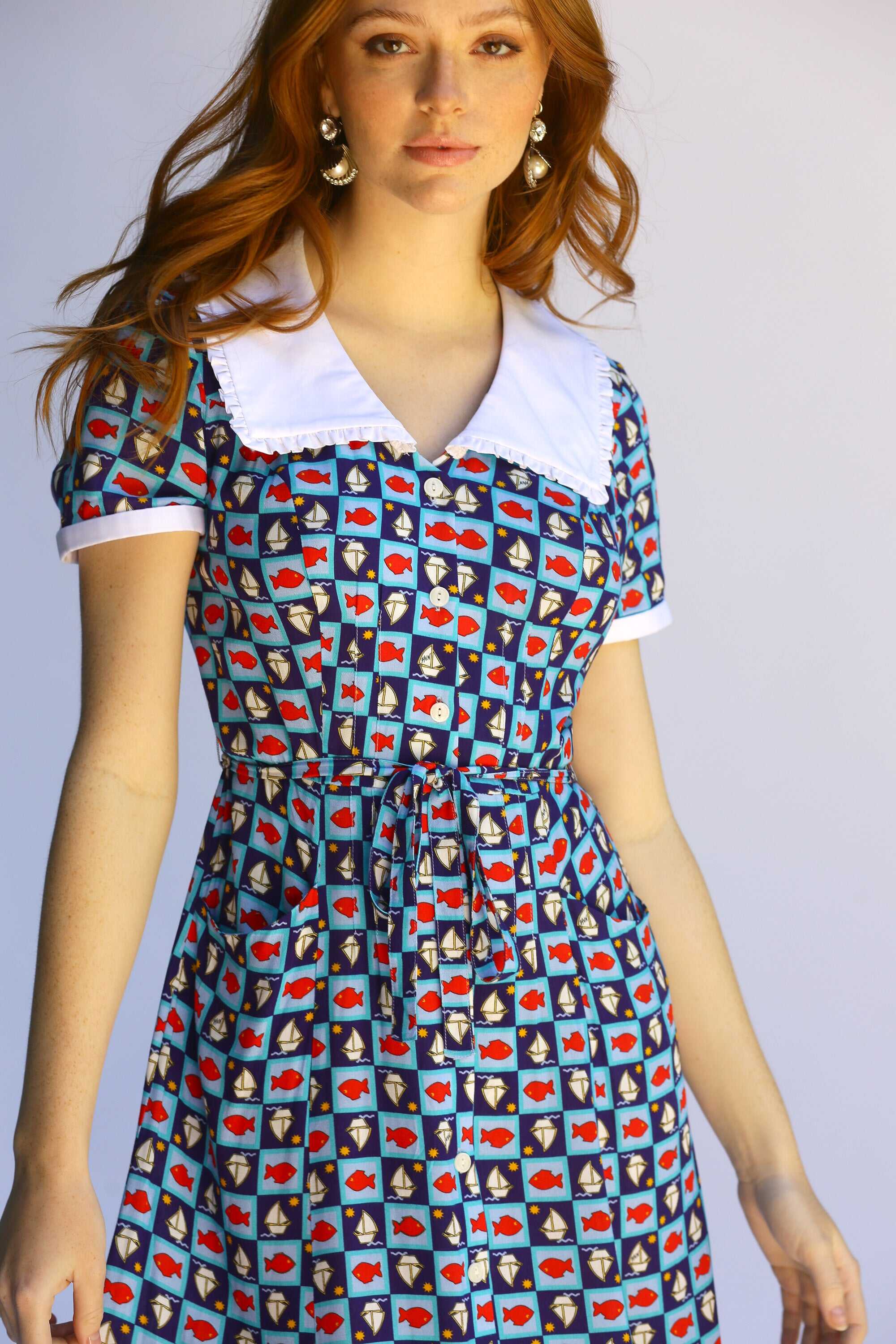 Marina Button Down Dress w. Collar