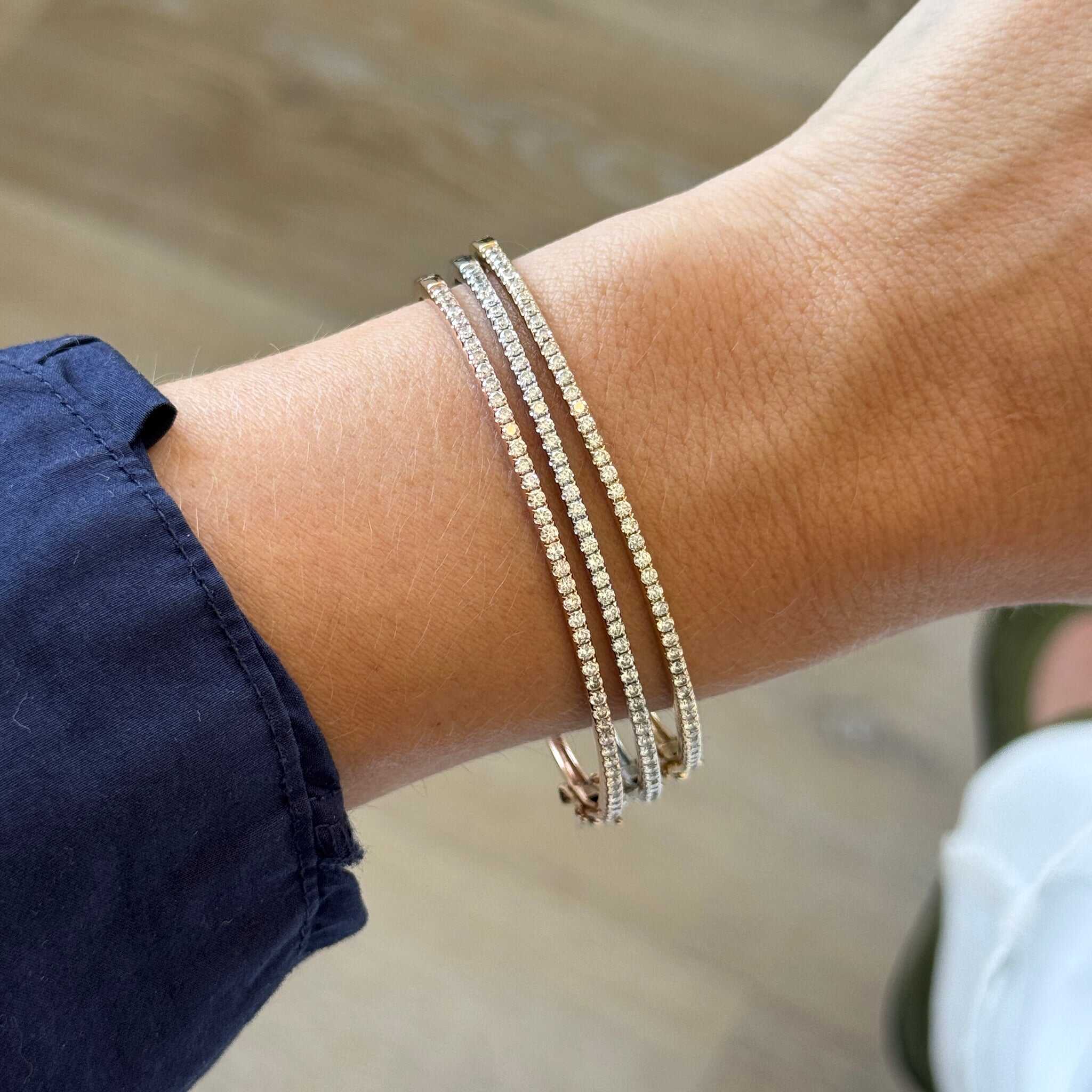 Vintage 1ctw Diamond Pavé 14K Rose Gold Bangle