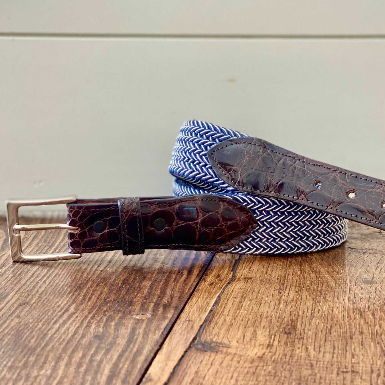 The Stretch Belt, Navy & White