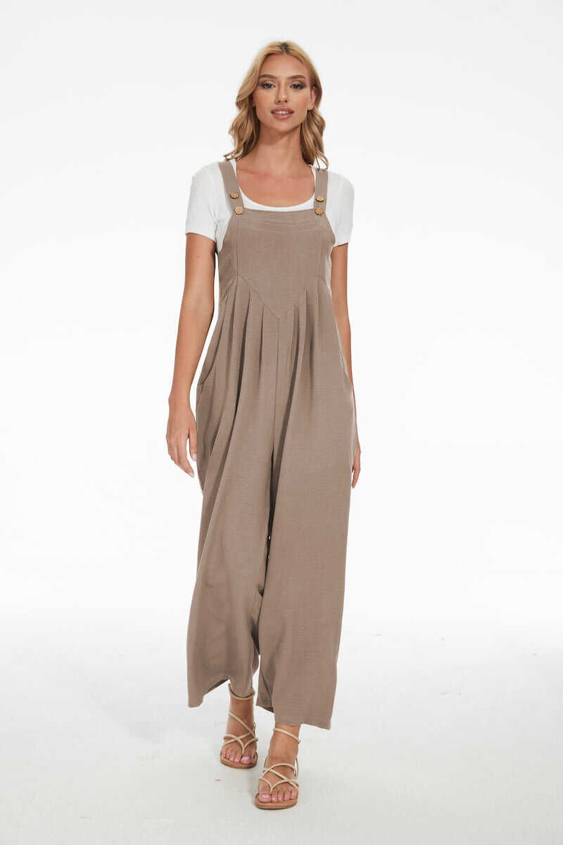 Plus Size Wide Leg Overalls Jumpsuit