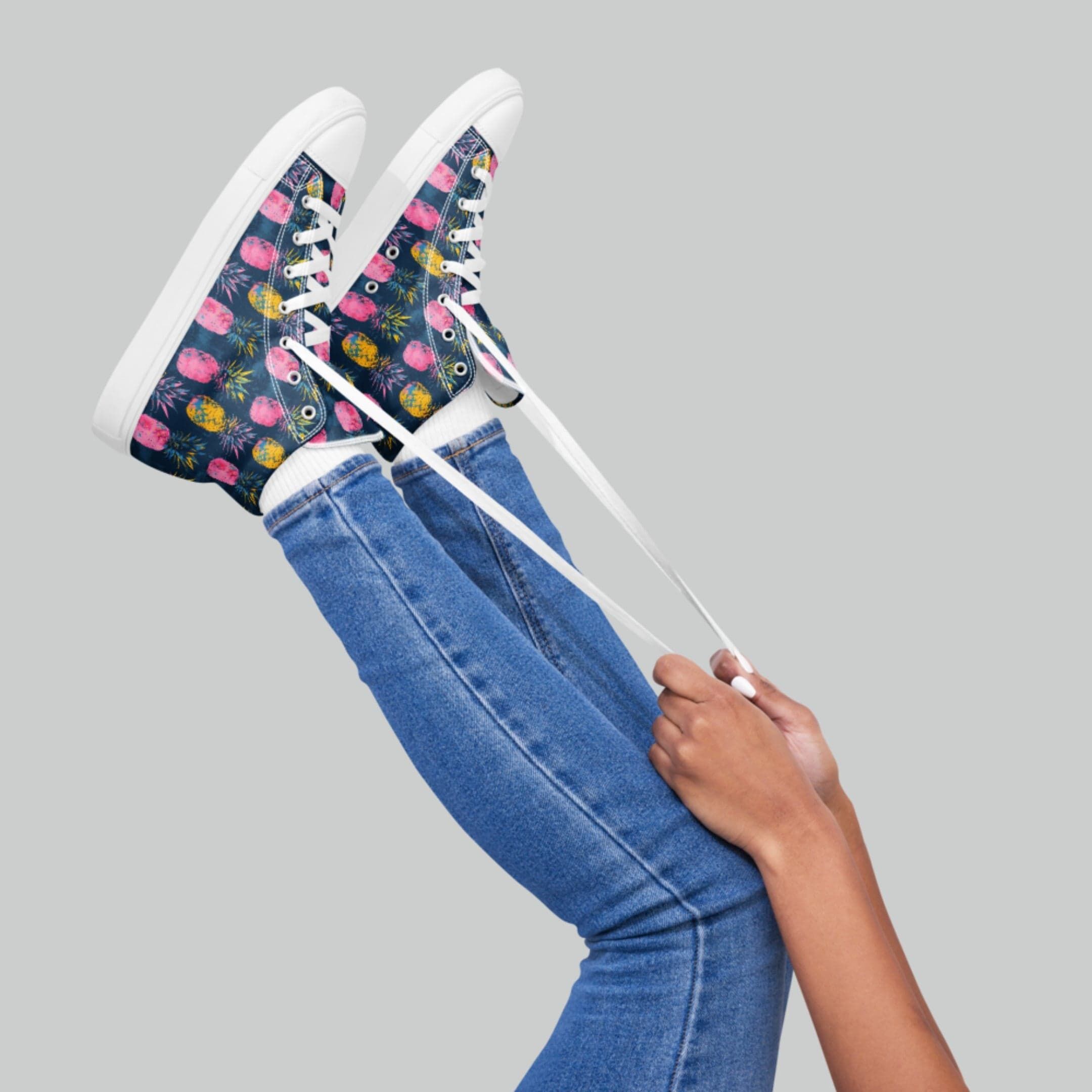 Colorful Pineapple High Top Canvas Shoes