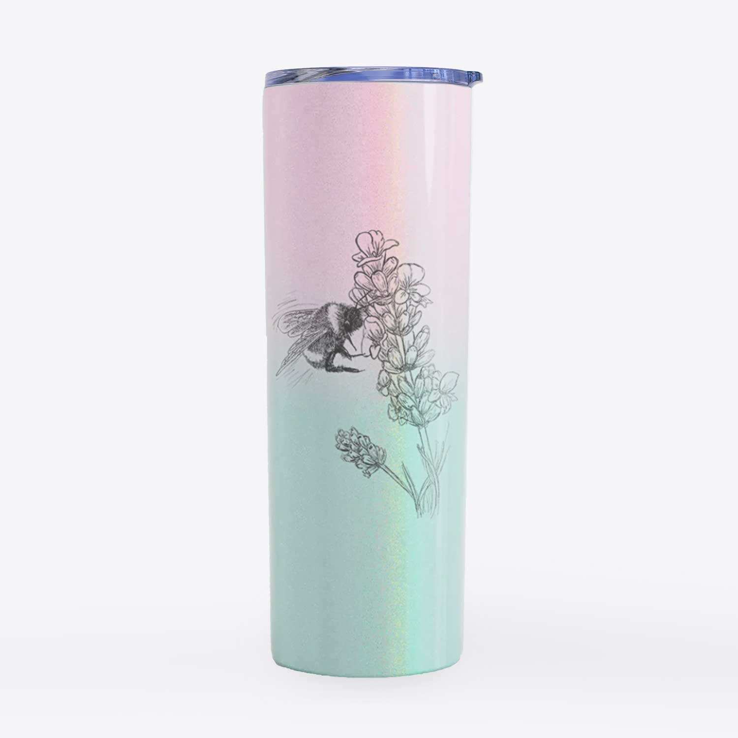 Bumblebee on English Lavender - Bombus Pensylvanicus - 20oz Skinny Tumbler