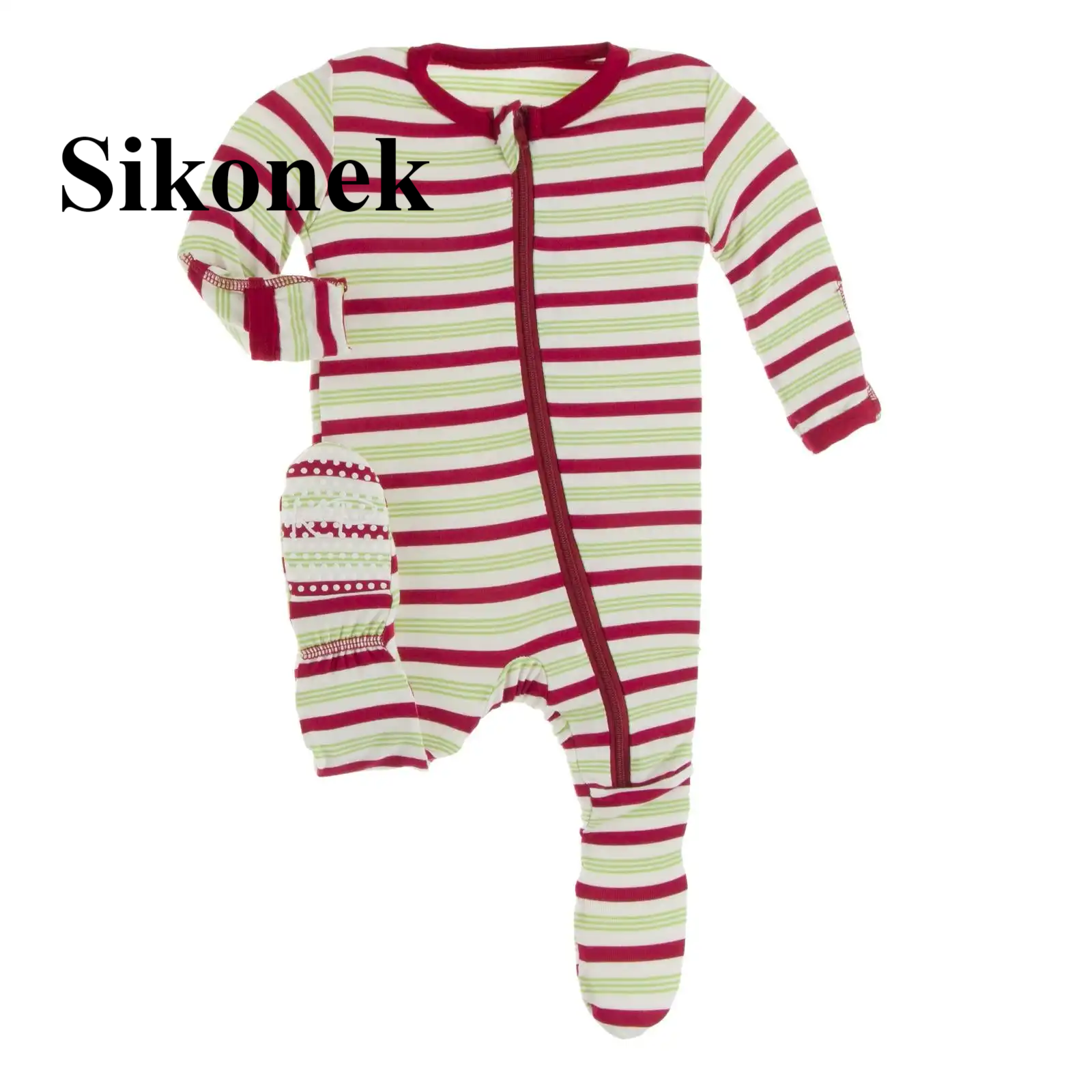 Print Footie with Zipper in 2020 Candy Cane Stripe