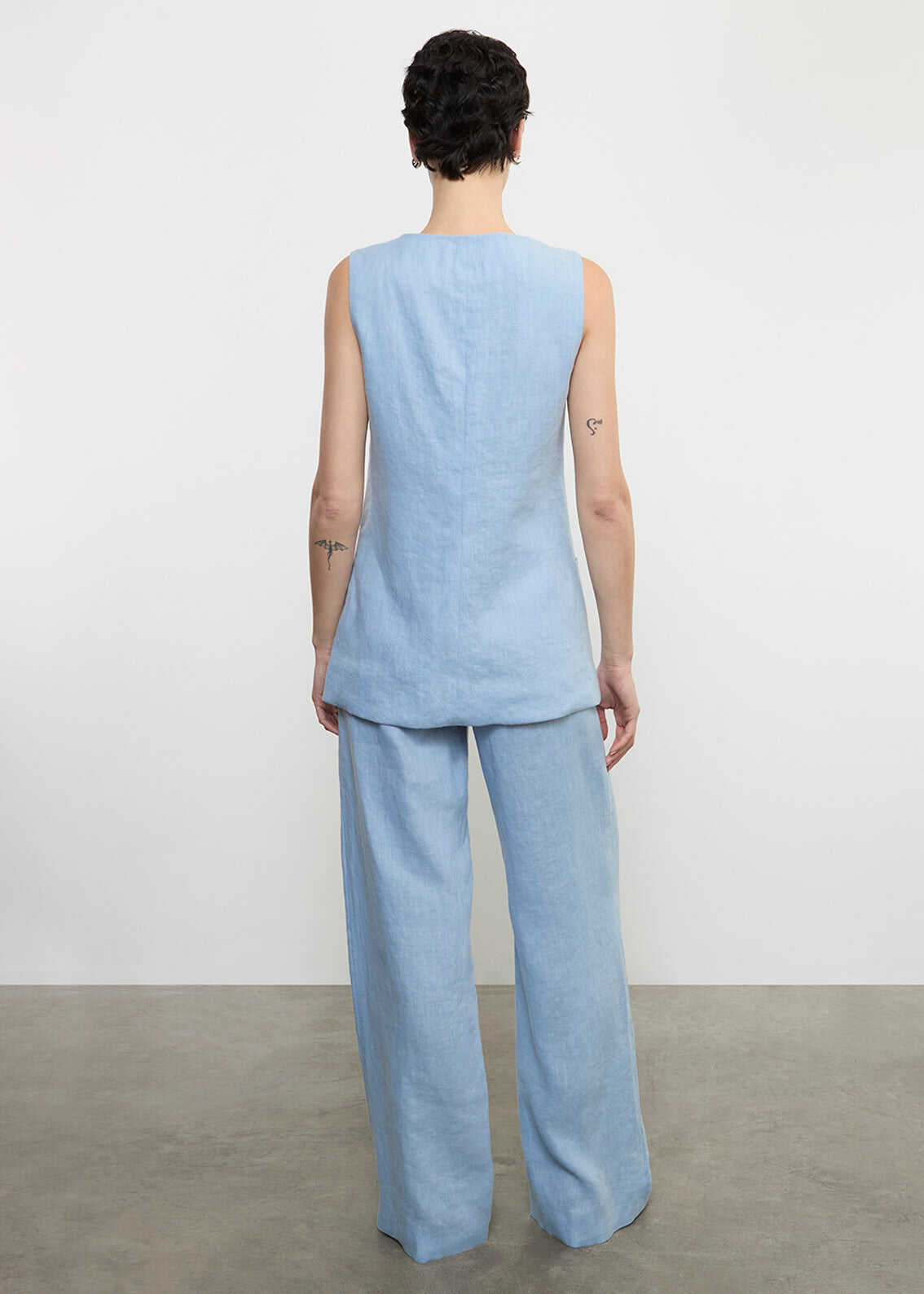 Enza Costa Linen Trouser in Sky
