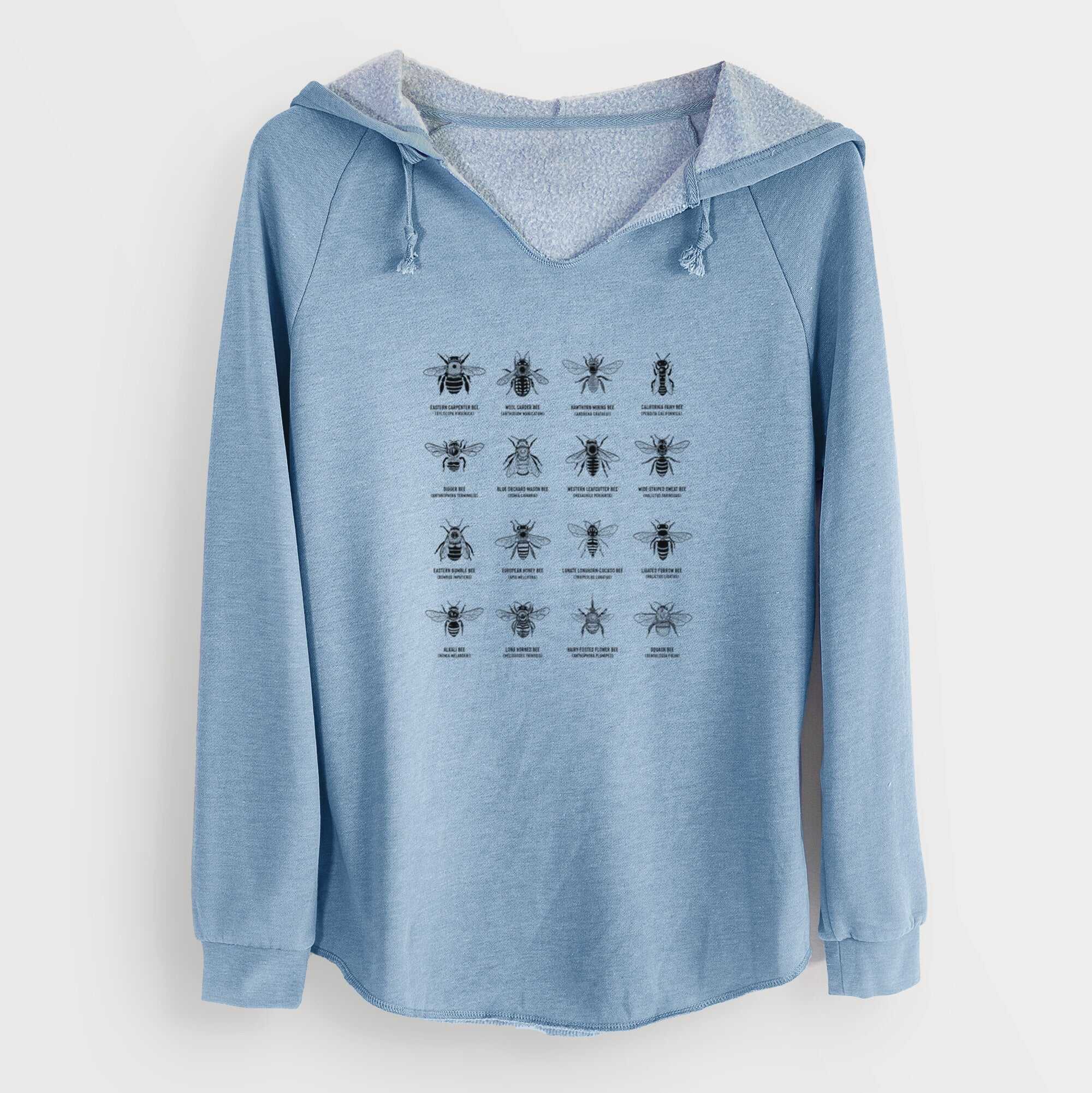 Bee Chart - Bees in North America - Cali Wave Hooded Sweatshirt