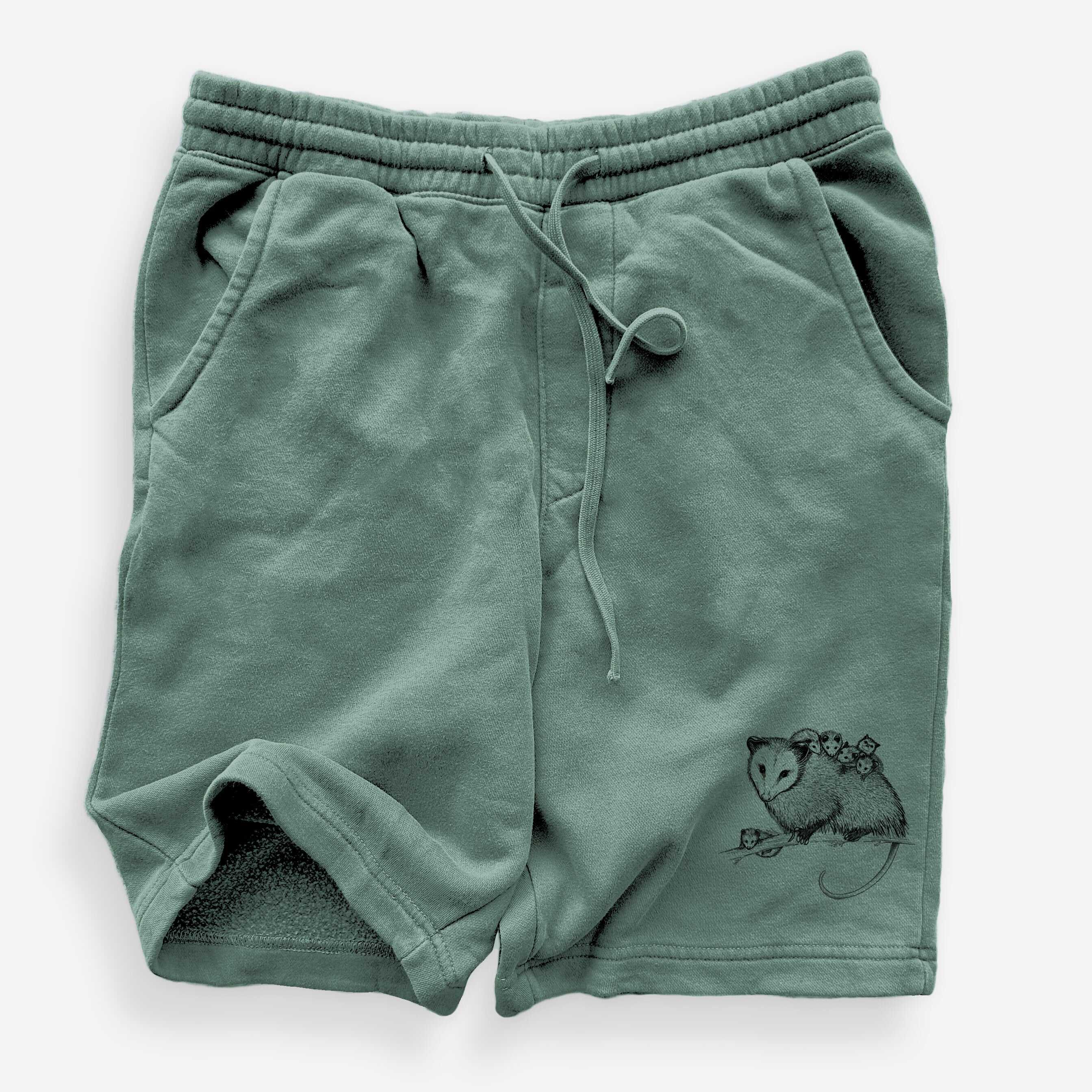 Mama Opossum with Babies - Unisex Pigment Dyed Shorts