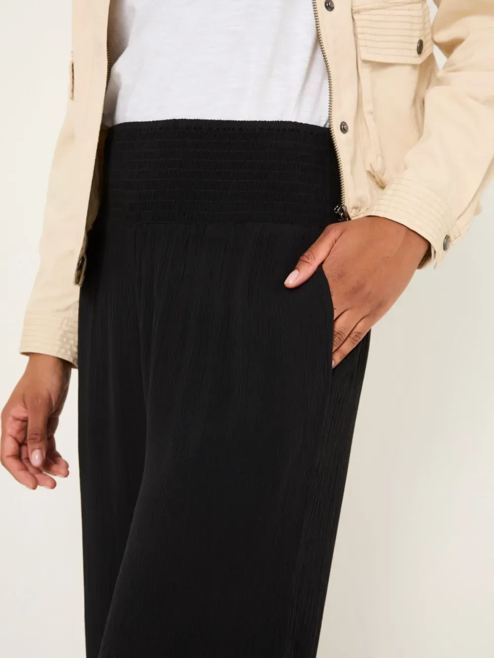 Black Casual Wide Leg Trousers
