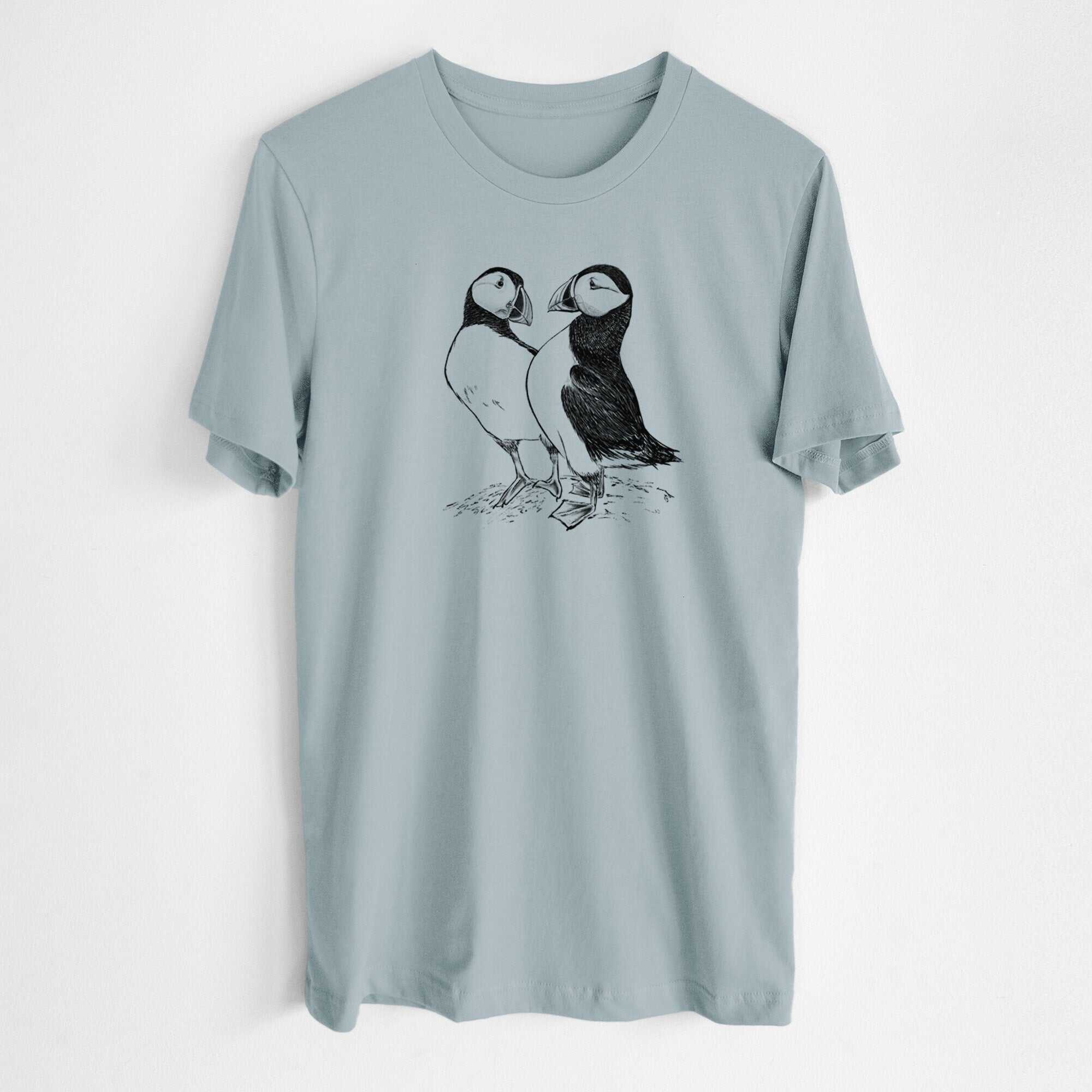 Atlantic Puffins Pair - Fratercula arctica - Lightweight 100% Cotton Unisex Crewneck