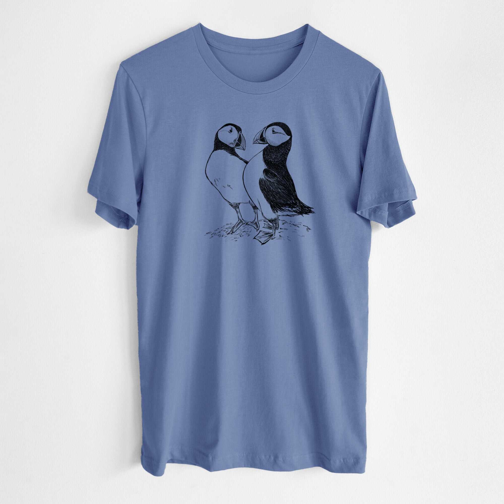 Atlantic Puffins Pair - Fratercula arctica - Lightweight 100% Cotton Unisex Crewneck
