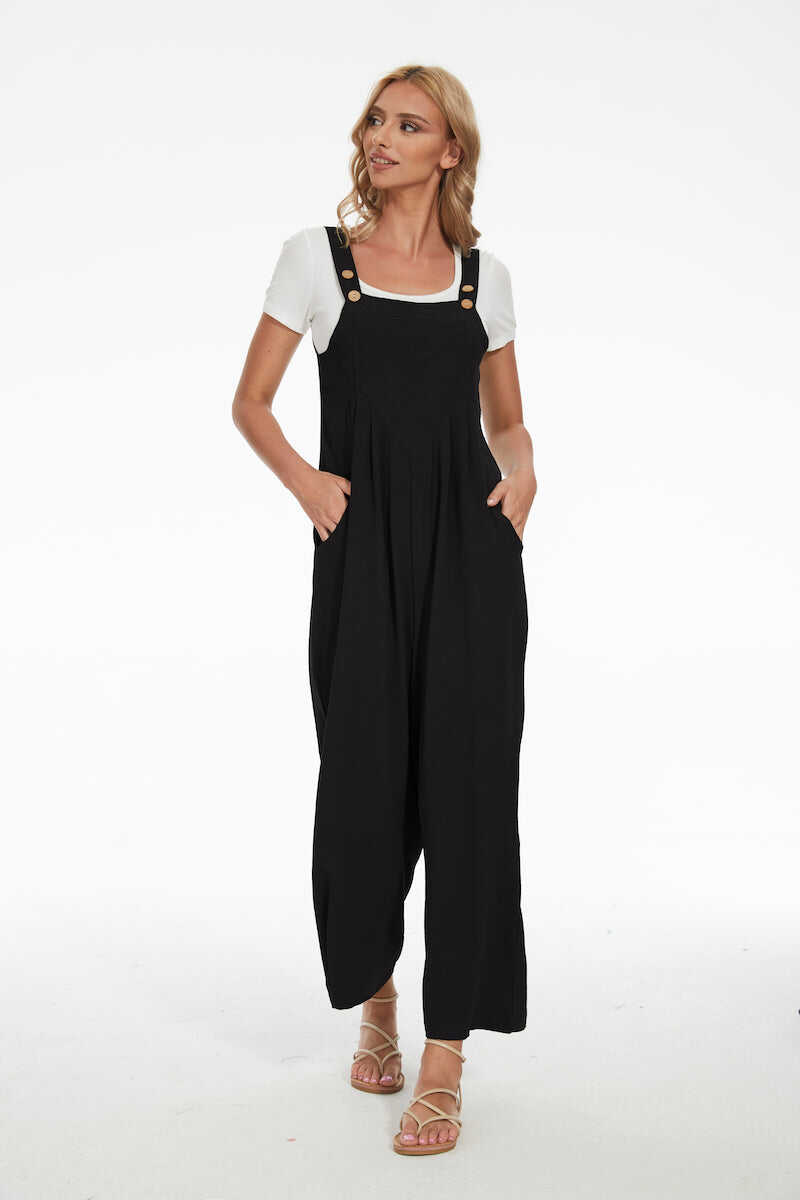 Plus Size Wide Leg Overalls Jumpsuit