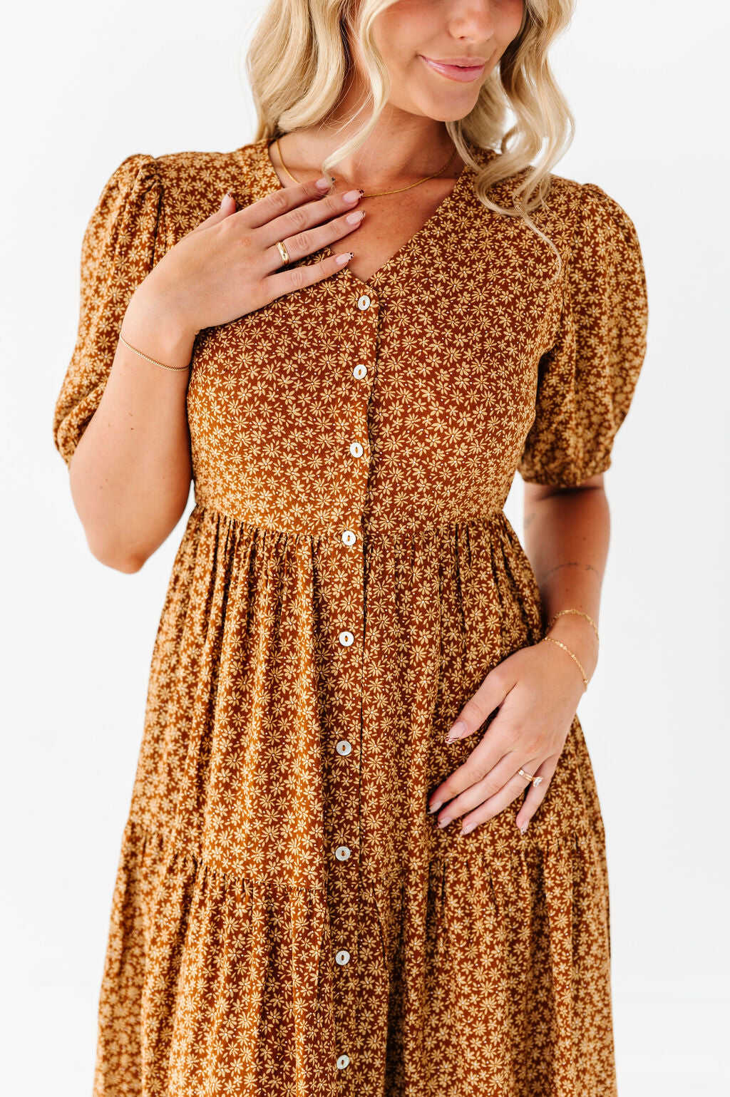Fiona Floral Dress in Autumn Daisy - Size 3X & 4X Left