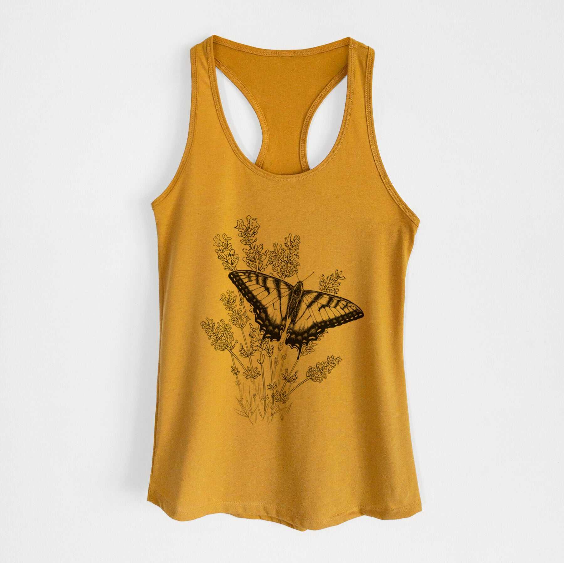 Eastern Tiger Swallowtail with Lavender - Women's Racerback Tanktop