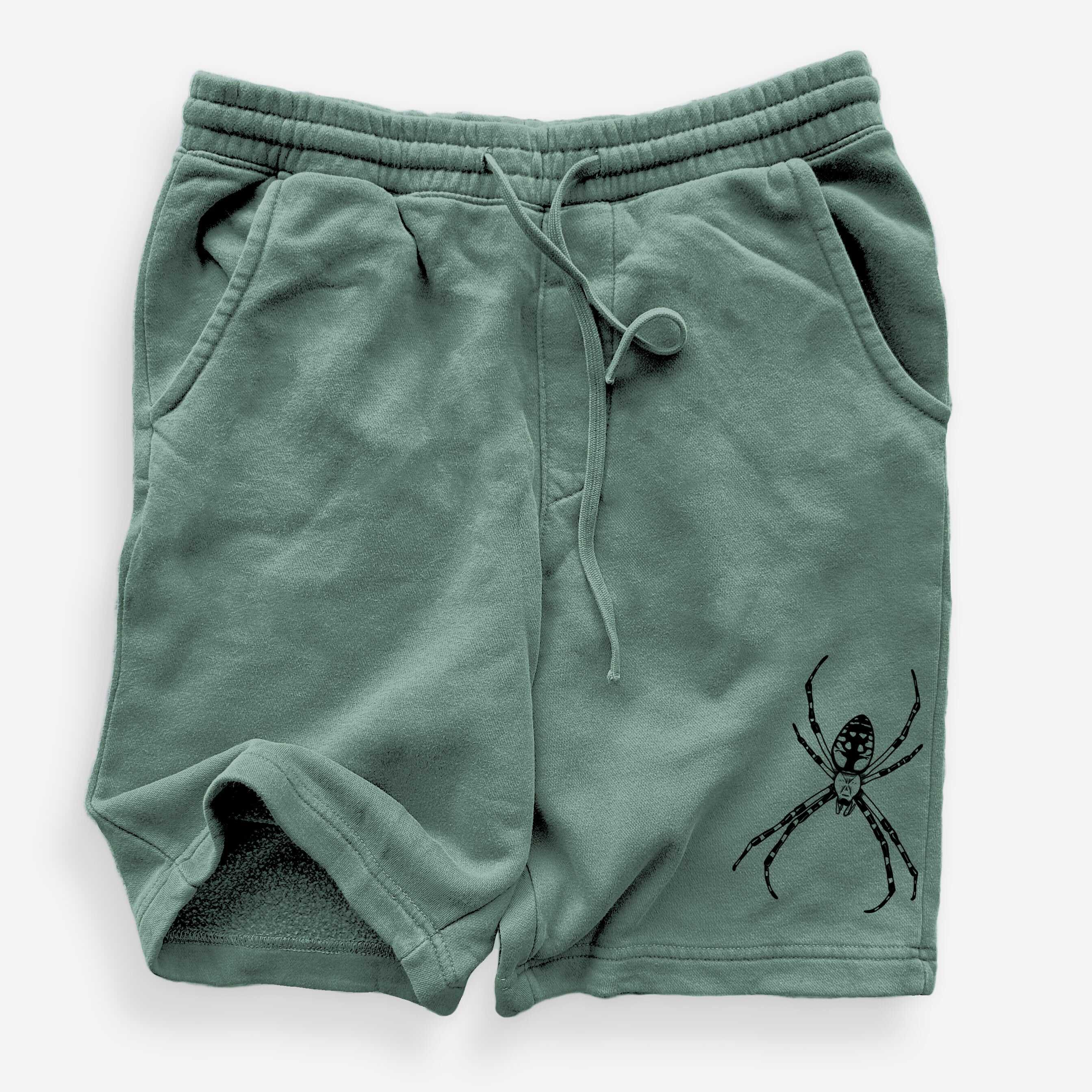 Argiope aurantia - Yellow Garden Spider - Unisex Pigment Dyed Shorts