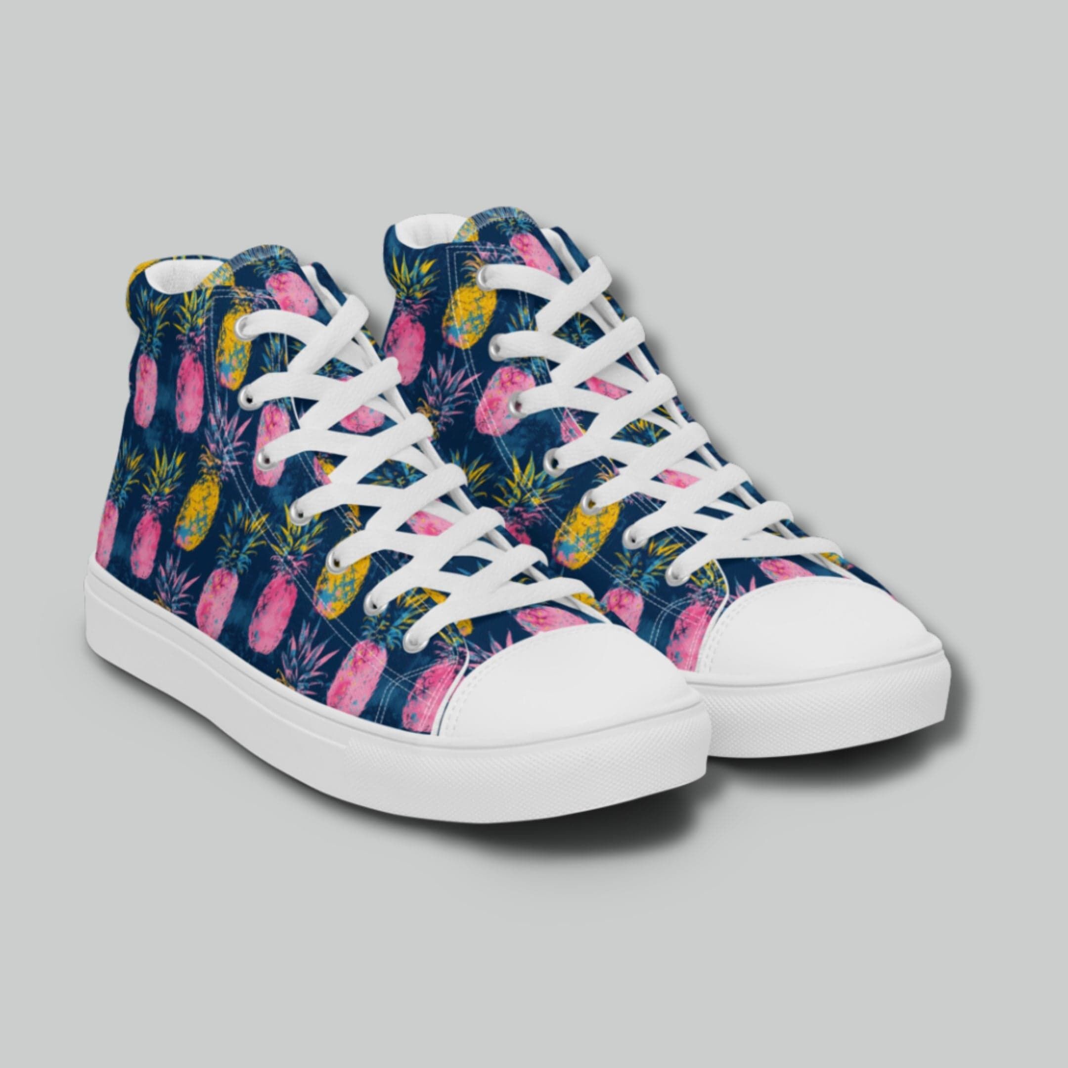 Colorful Pineapple High Top Canvas Shoes