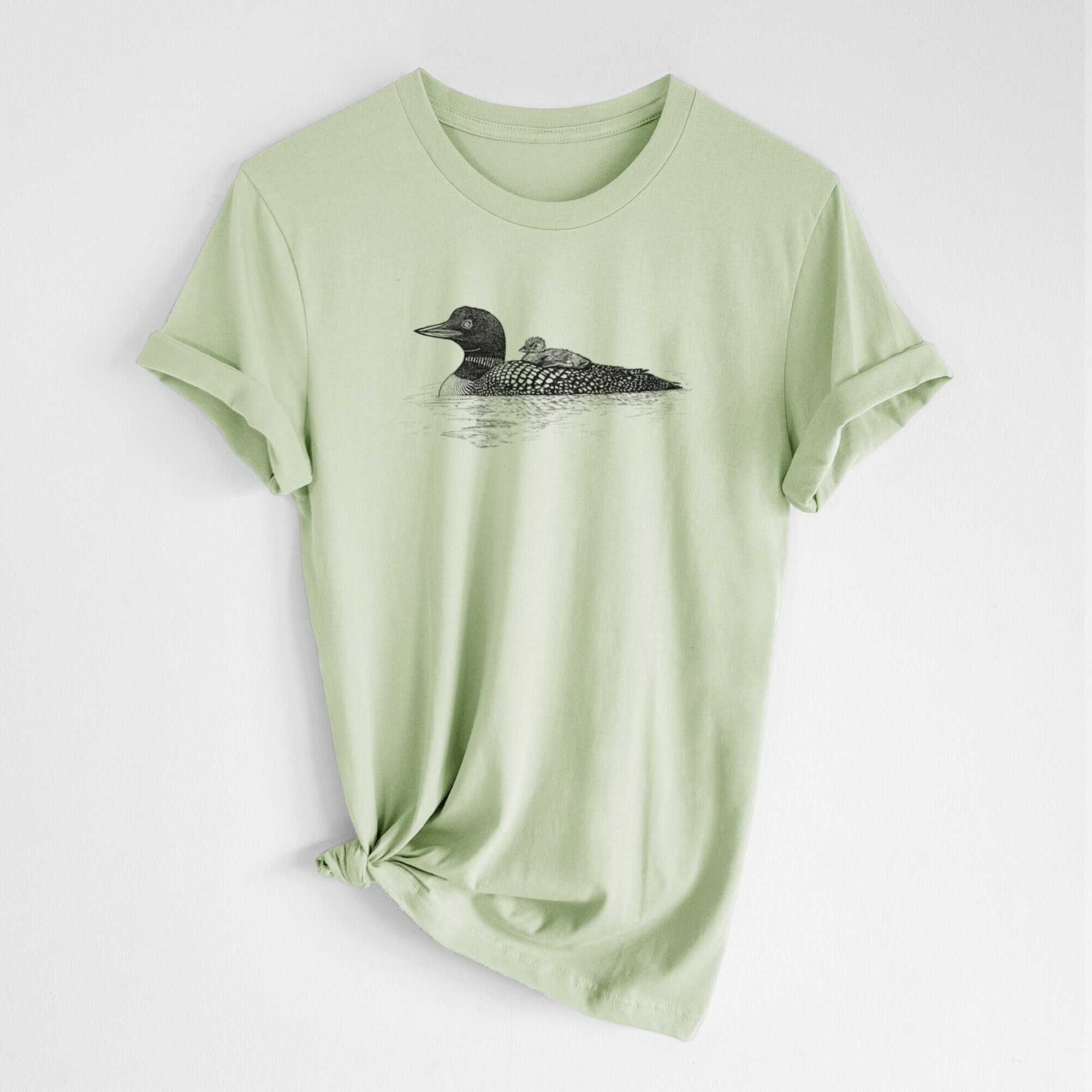 Common Loon with Chick - Gavia immer - Lightweight 100% Cotton Unisex Crewneck