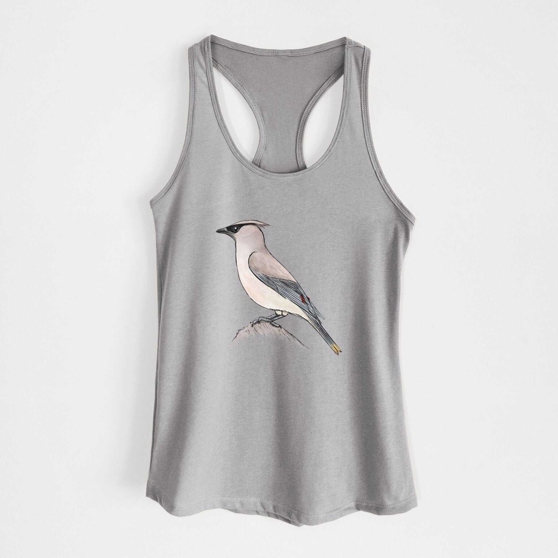Vibrant Cedar Waxwing - Bombycilla cedrorum - Women's Racerback Tanktop